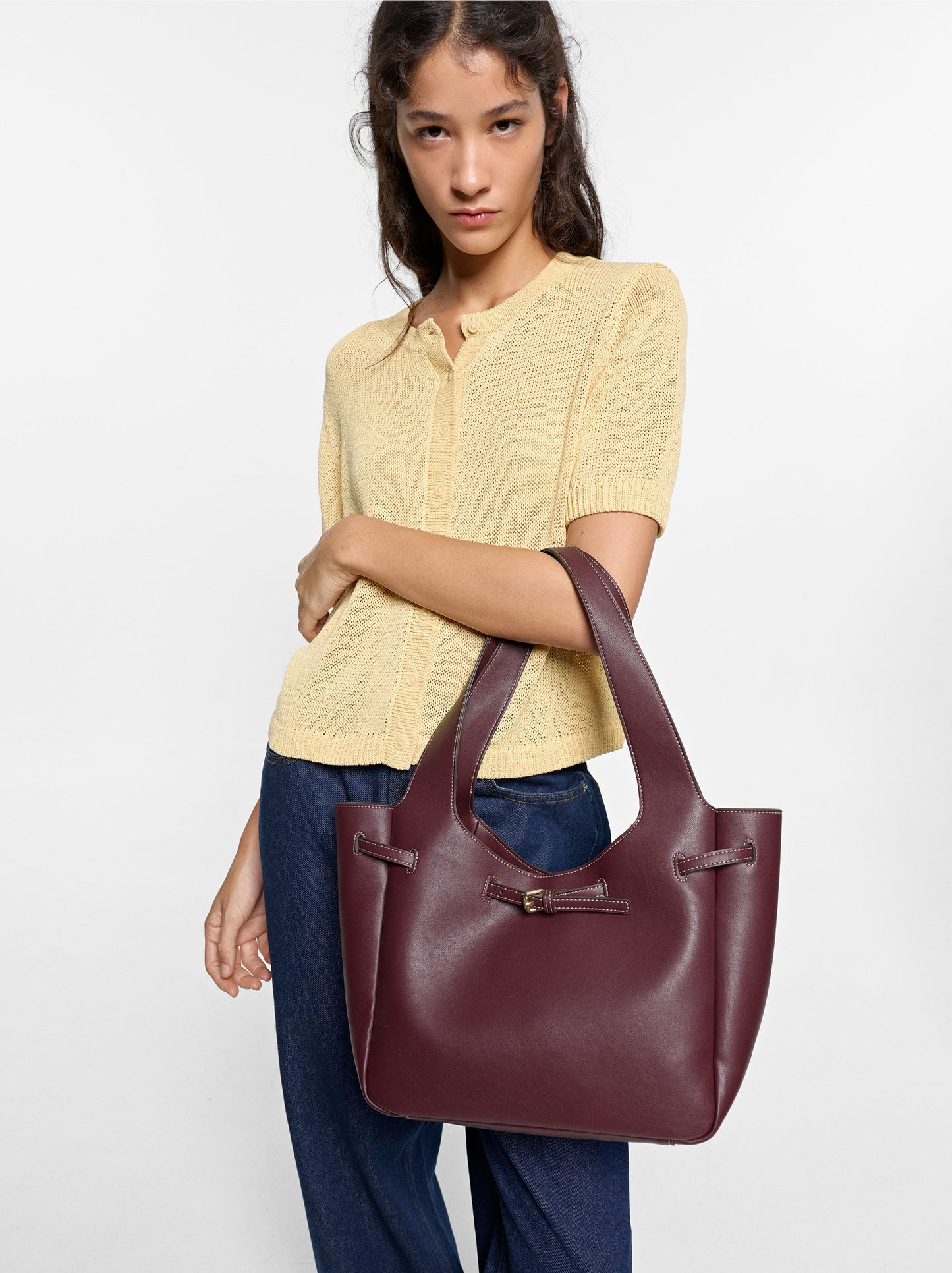 Shopper Bag With Belt Detail