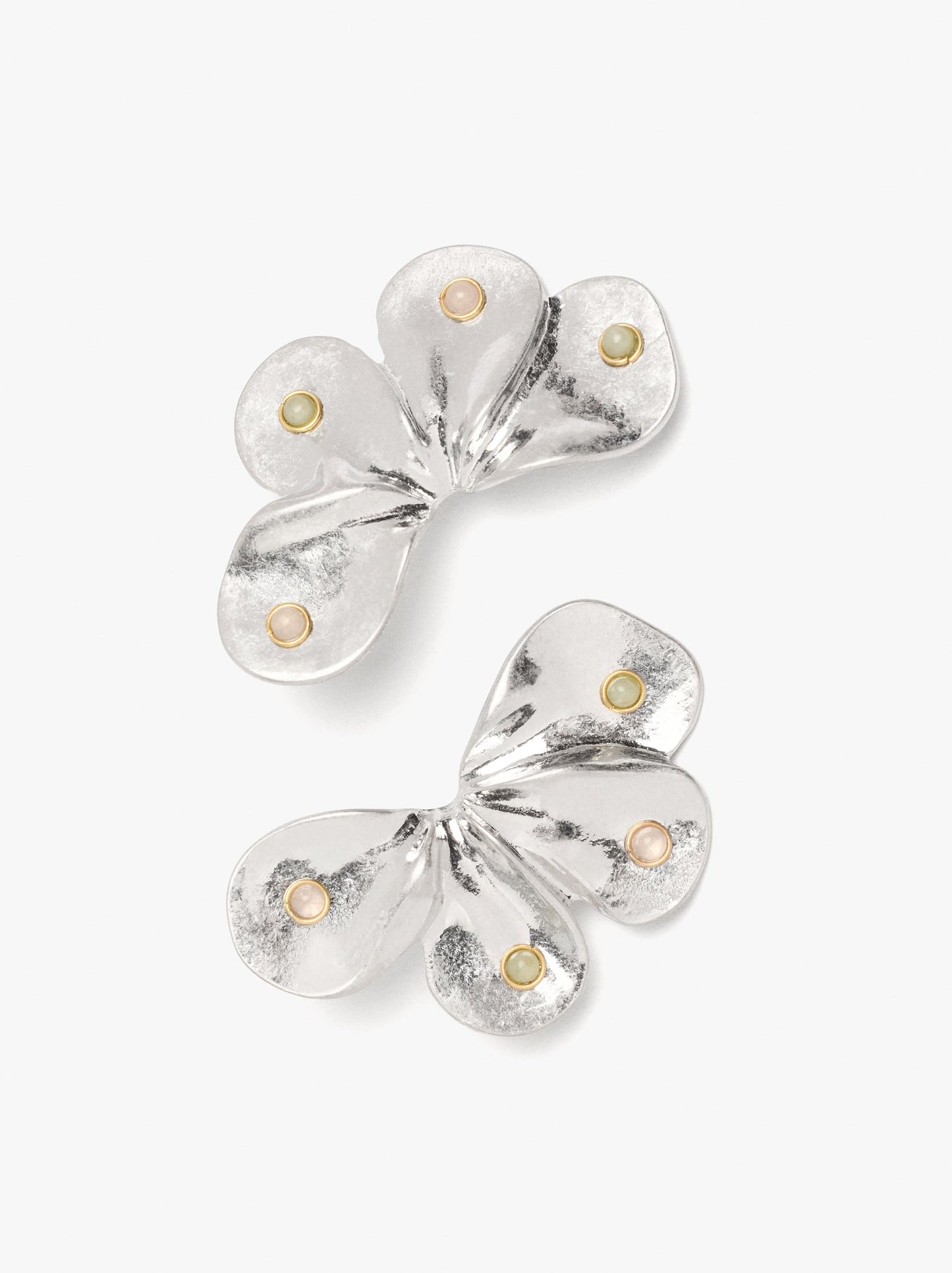 Half-Flower Earrings With Stones