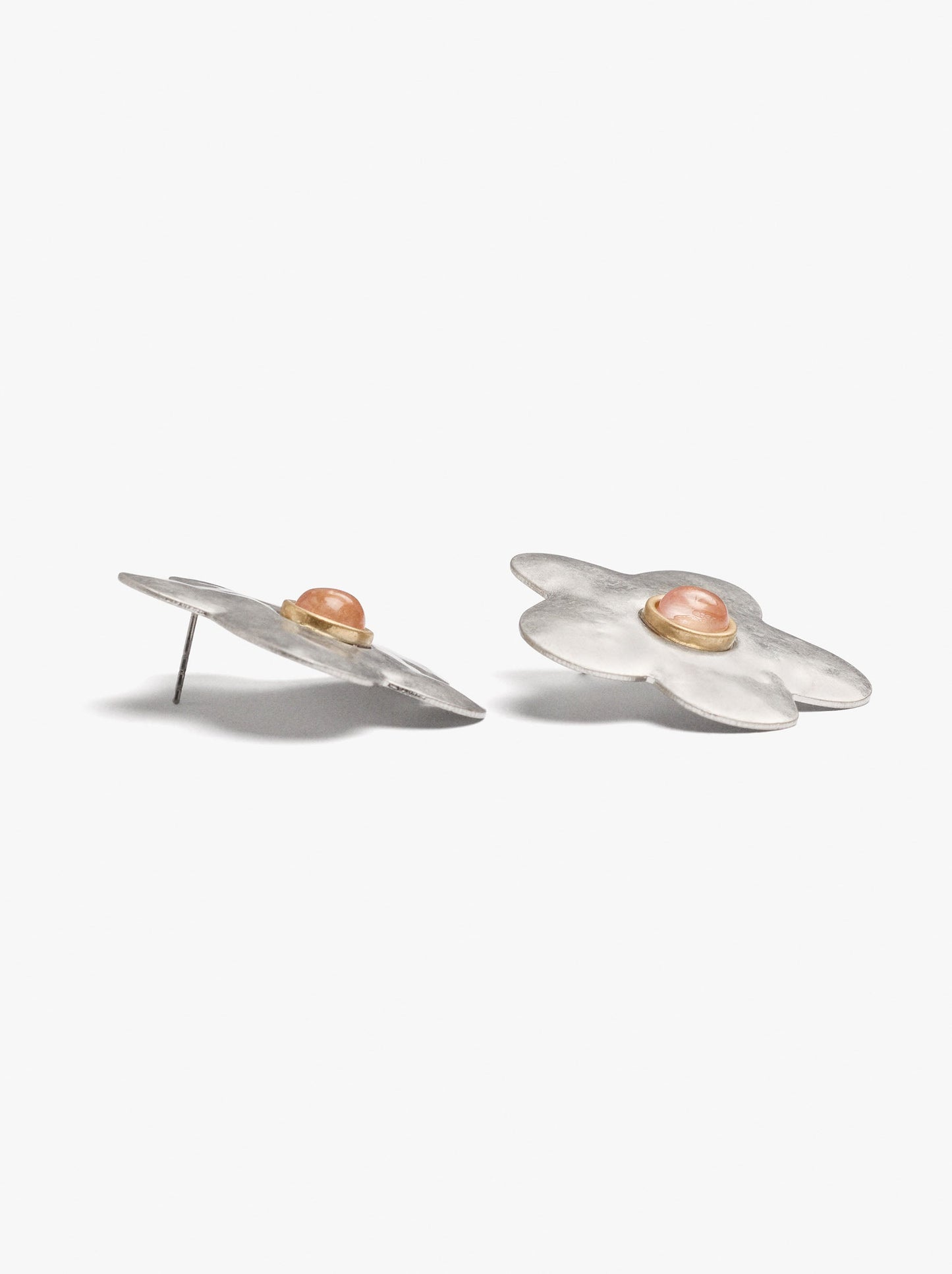 Flower Earrings With Stone Detail