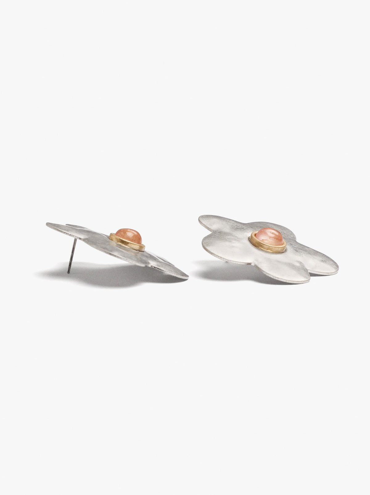 Flower Earrings With Stone Detail