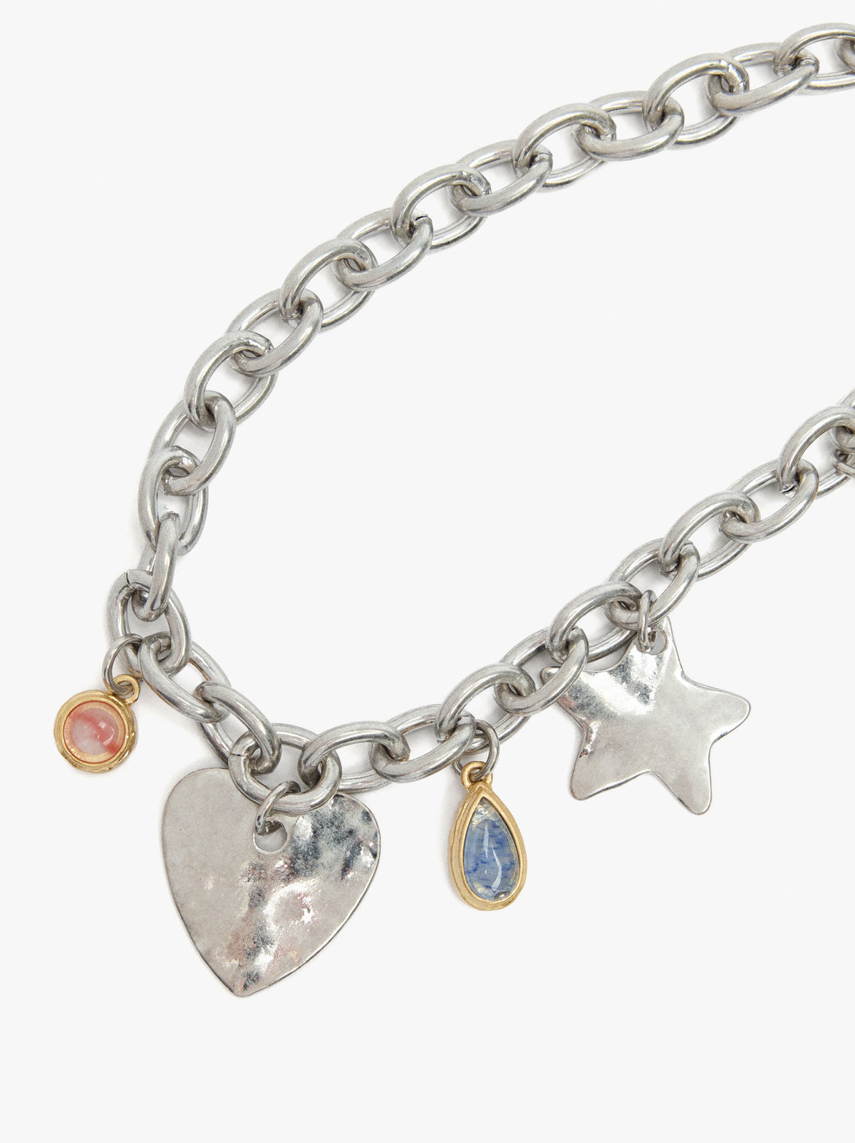 Necklace Of Links With Stones And Charms
