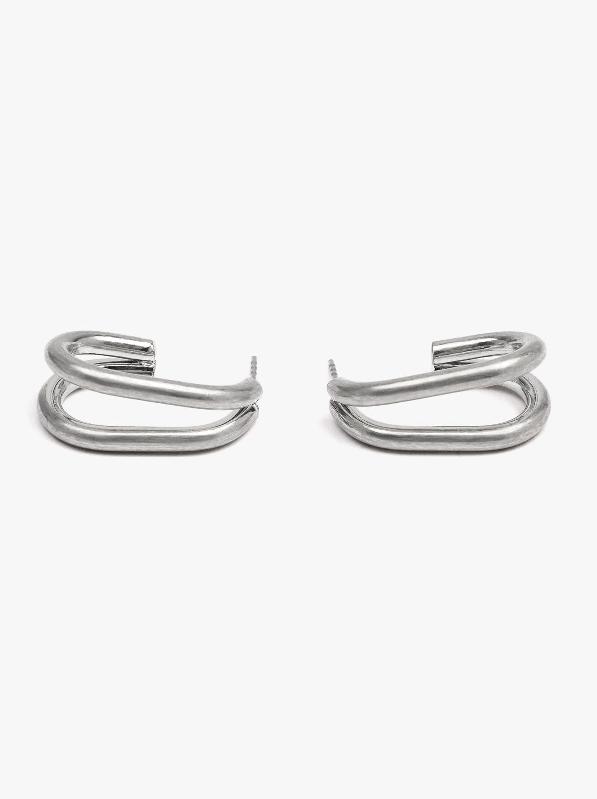 Open Hoop Earrings With Double Effect