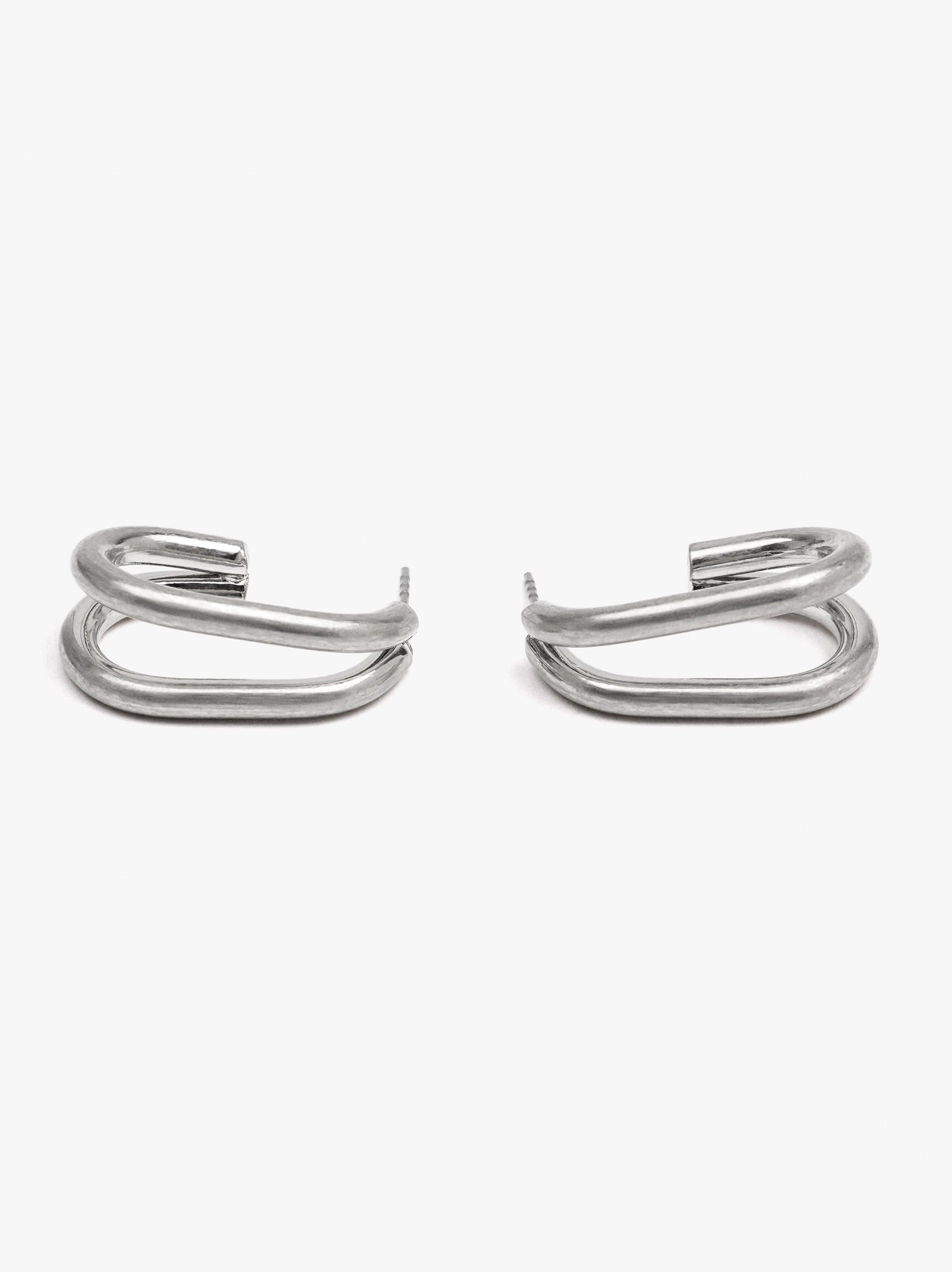 Open Hoop Earrings With Double Effect