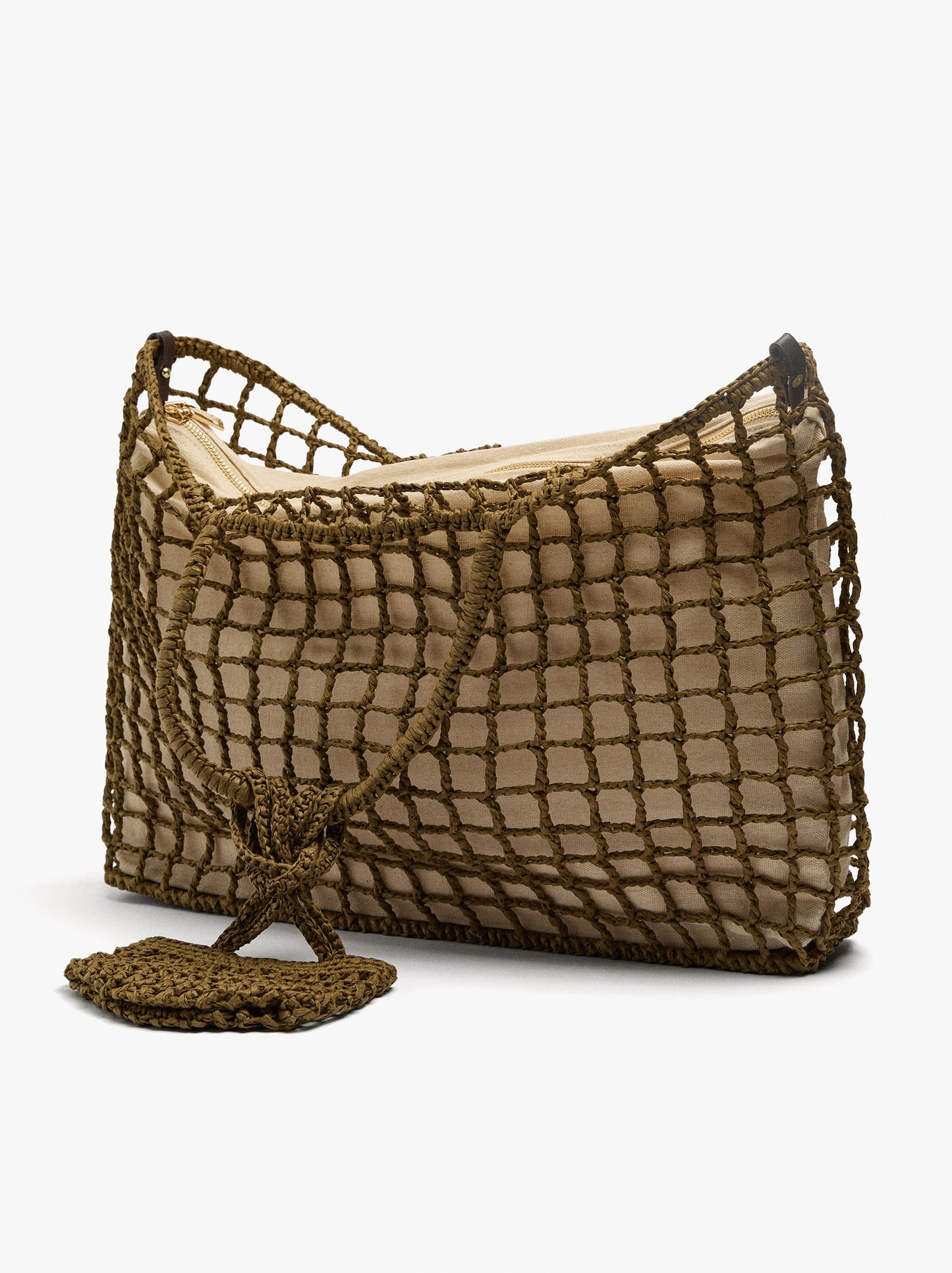 Shopper Bag With Mesh And Removable Pouch