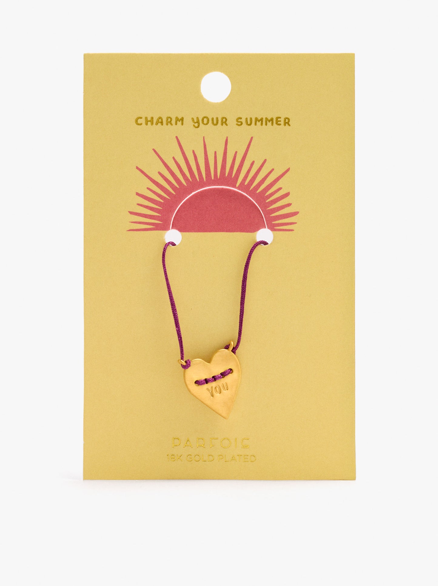 Cord Necklace Charm Gold Plated 18k