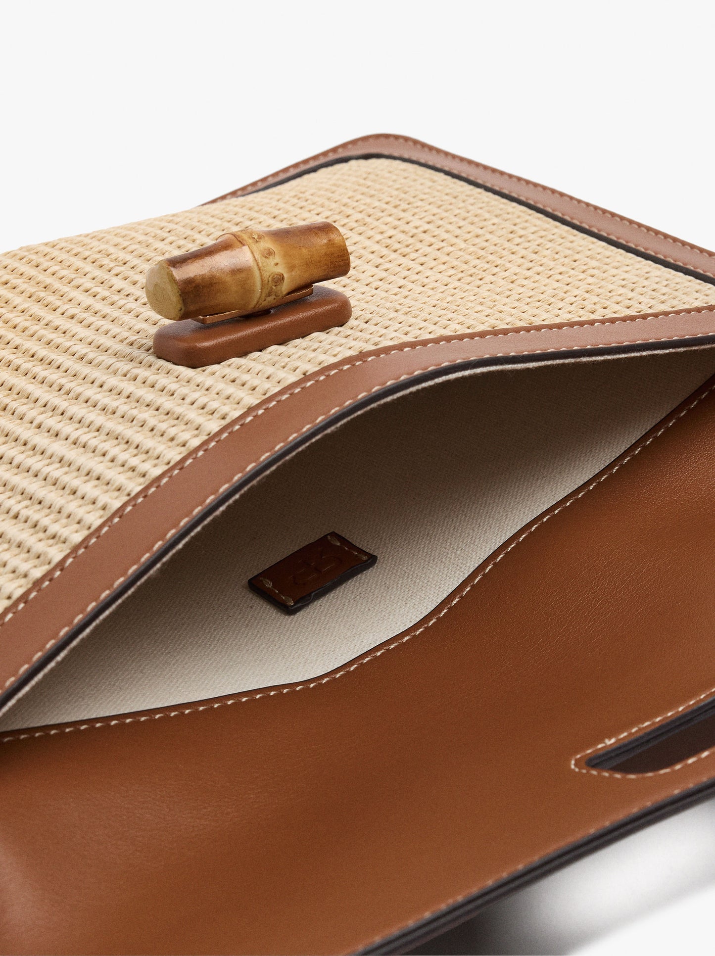 Envelope Paper Straw Handbag With Flap