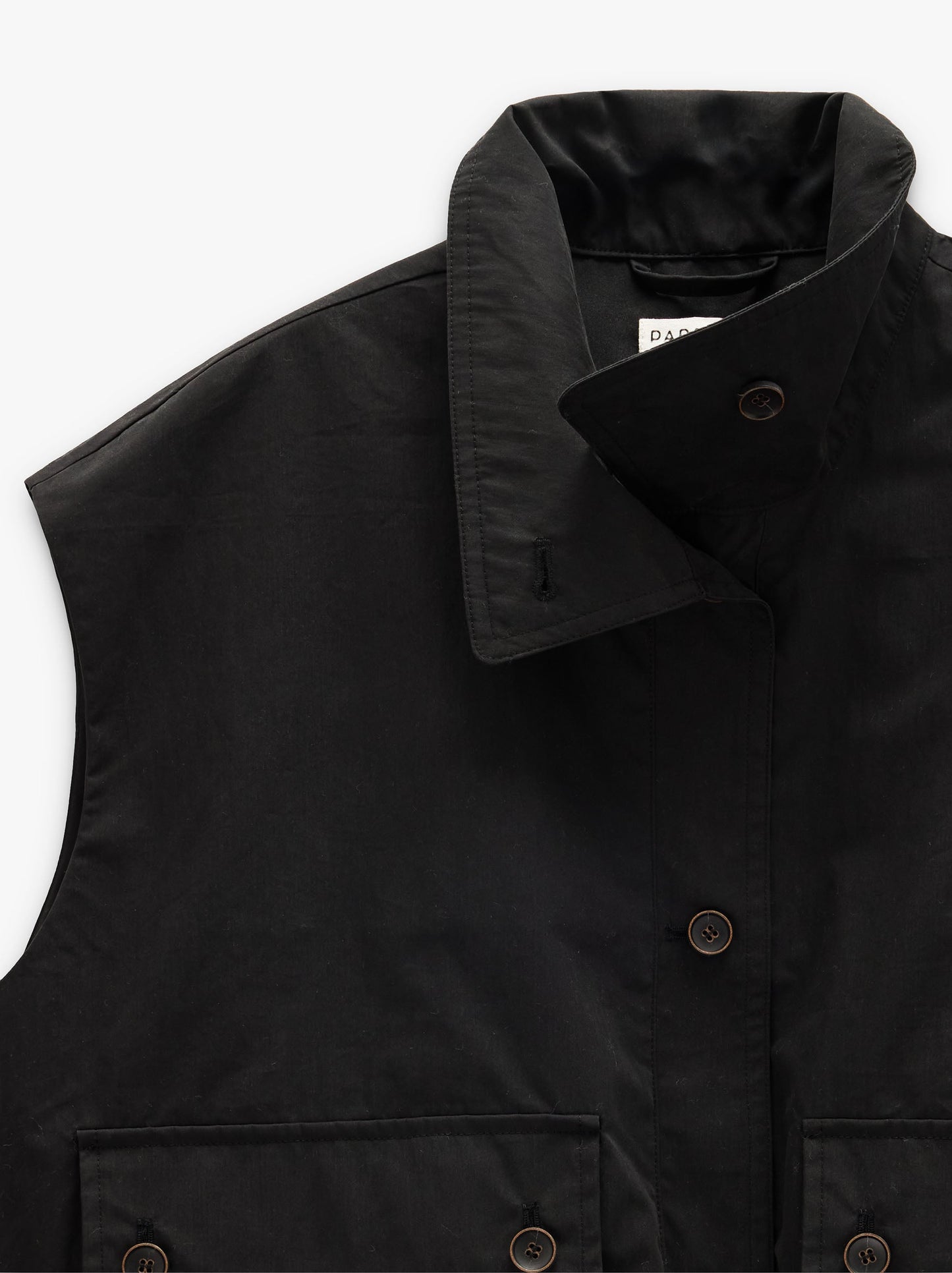Vest With High Neck With Pockets