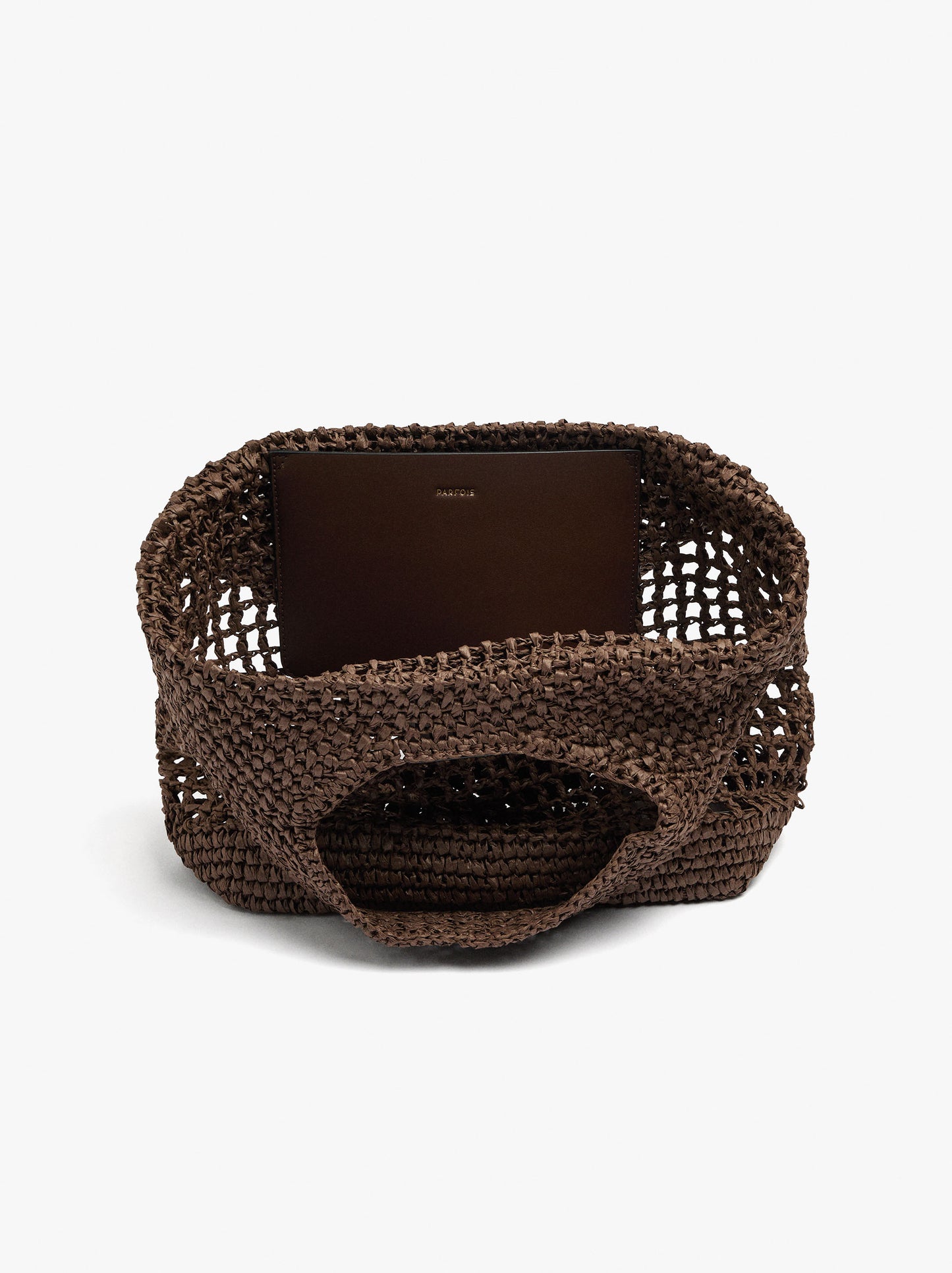 Shopper Bag In Mesh With Paper Straw Effect