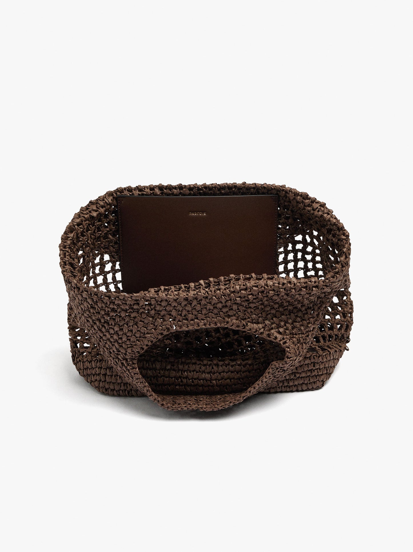 Shopper Bag In Mesh With Paper Straw Effect