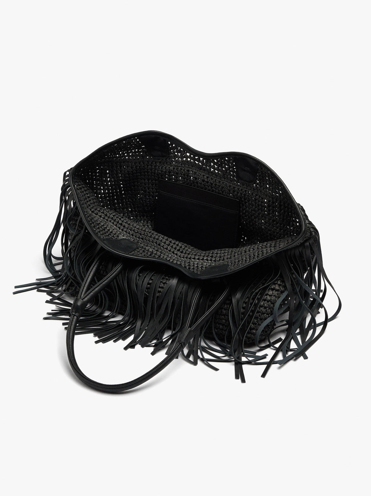 Shopper Bag With Leather-Effect Fringes