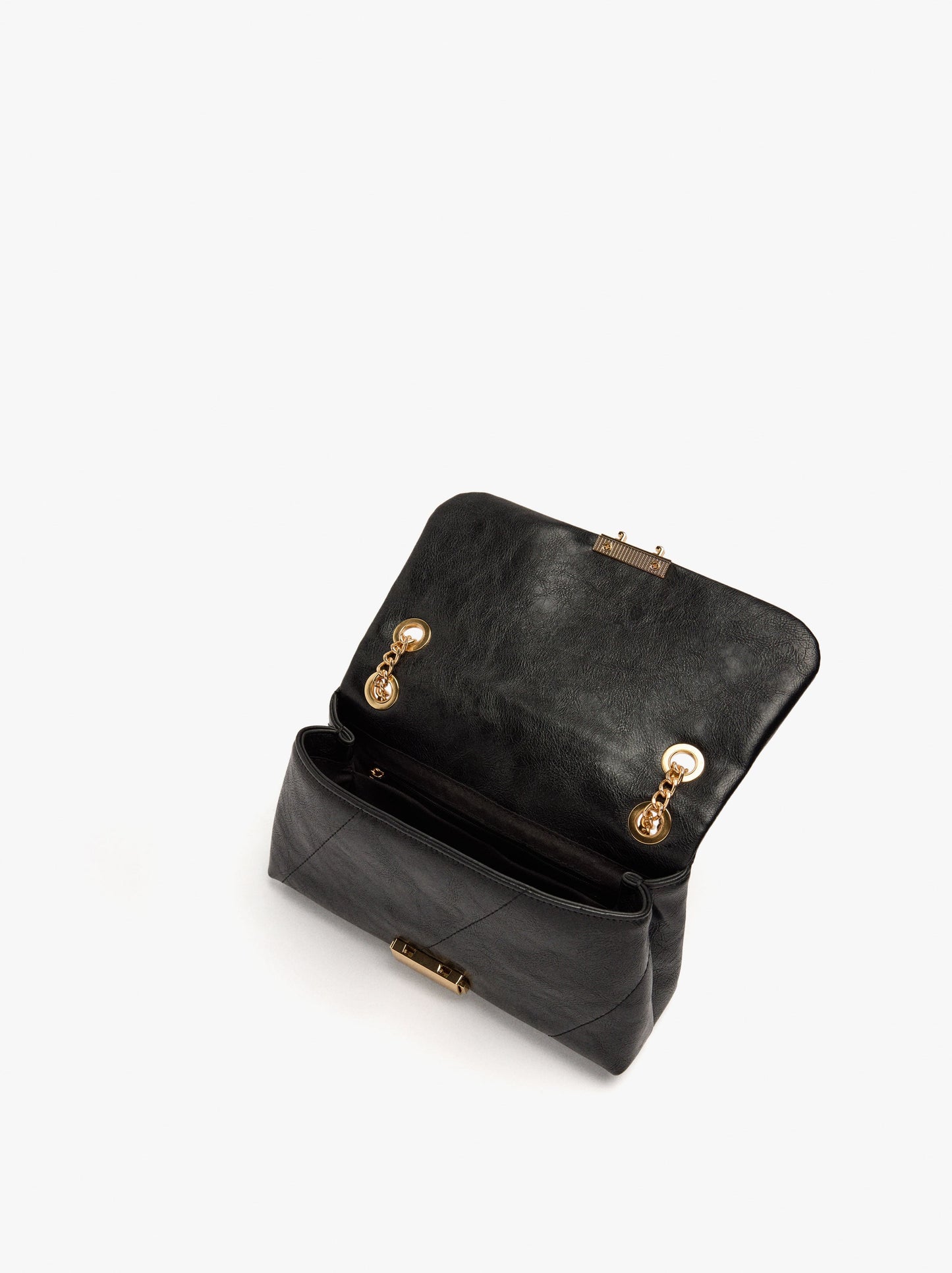 Padded Shoulder Bag With Cracked Effect