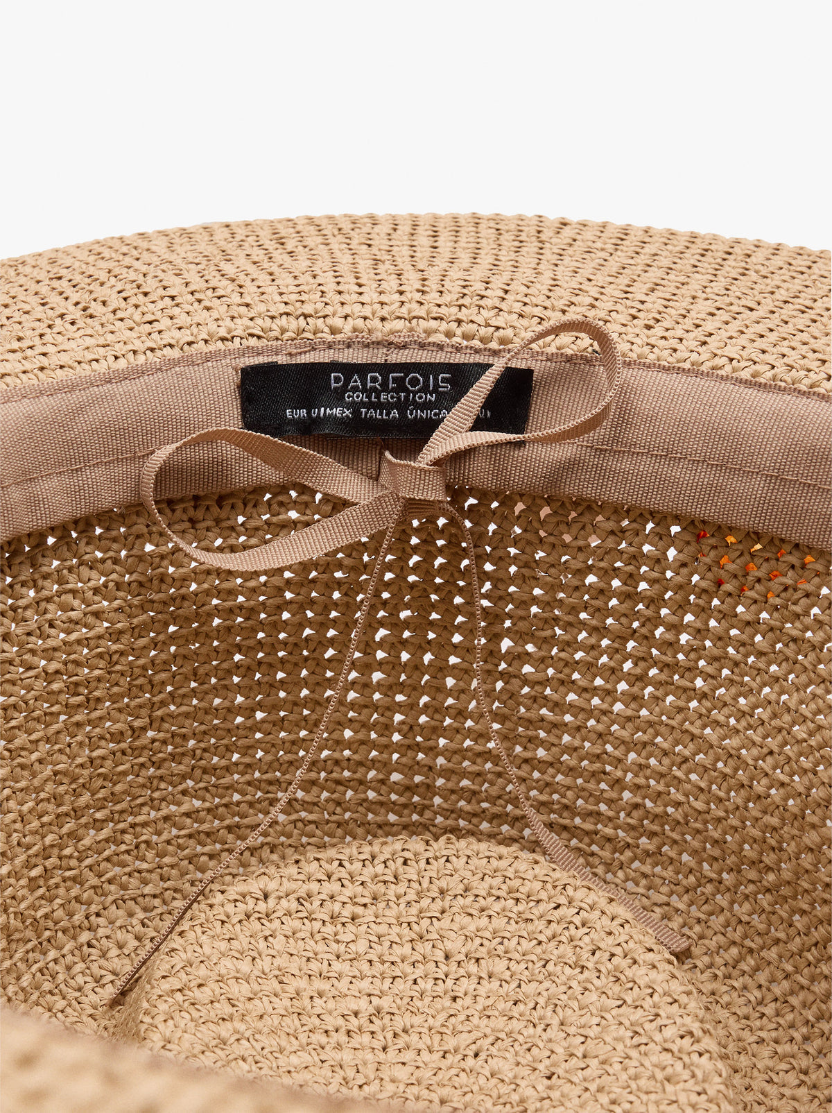 Raffia-Effect Hat With Round Coloured Details