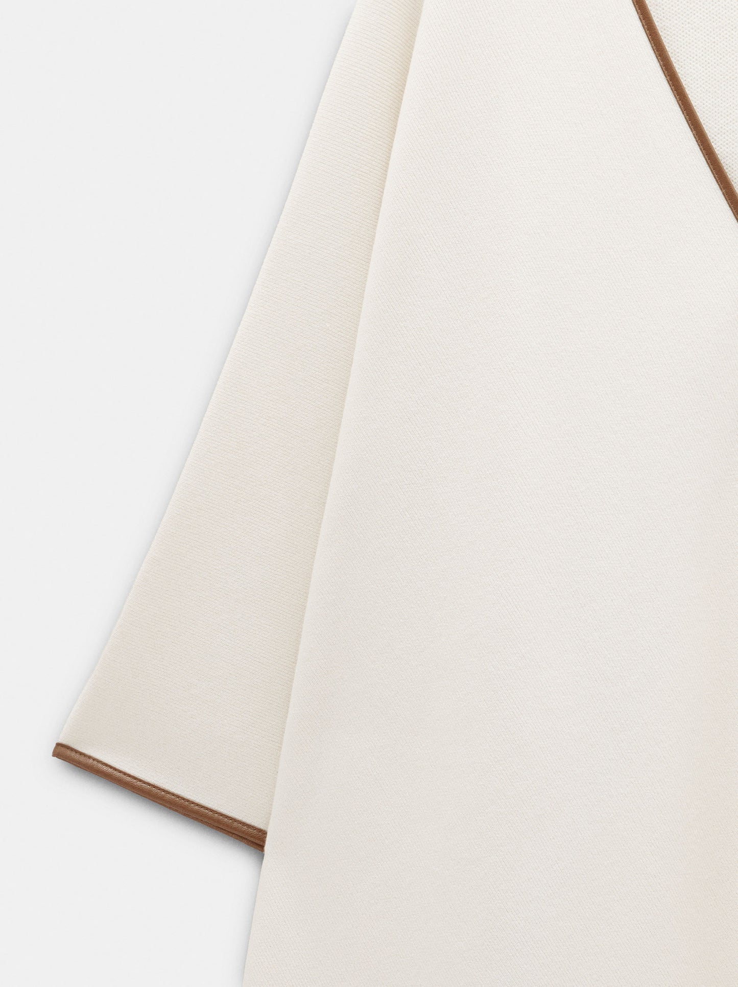 Knit Poncho With Leather-Effect Details