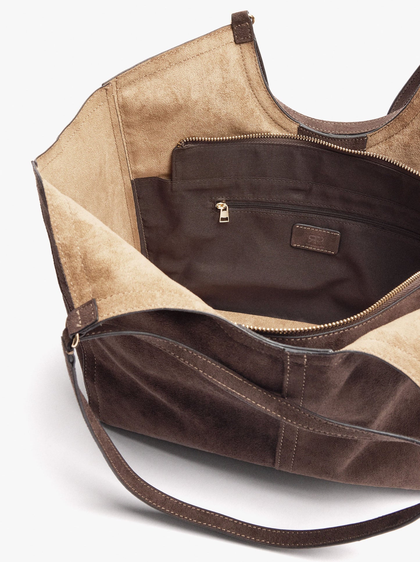 Shopper Bag With Leather-Effect Topstitching