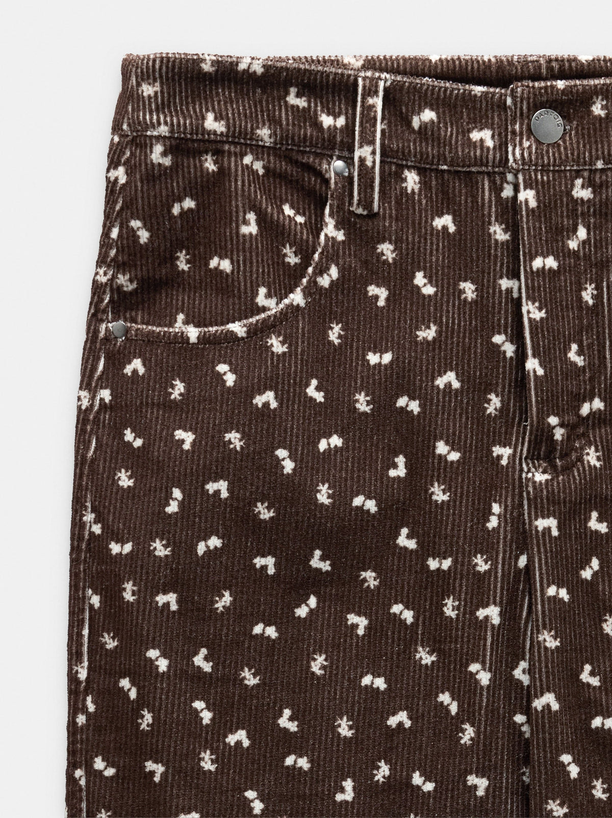 Corduroy Trousers With A Floral Print