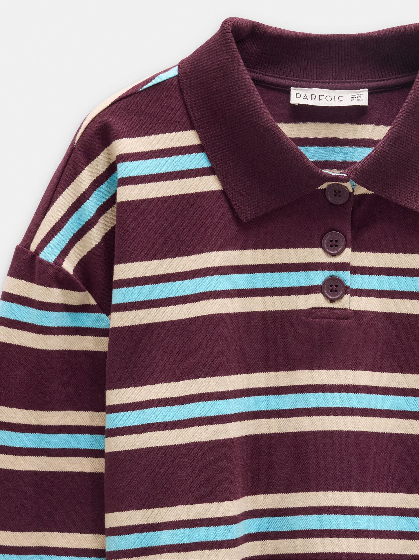 Striped T-Shirt With Polo Collar