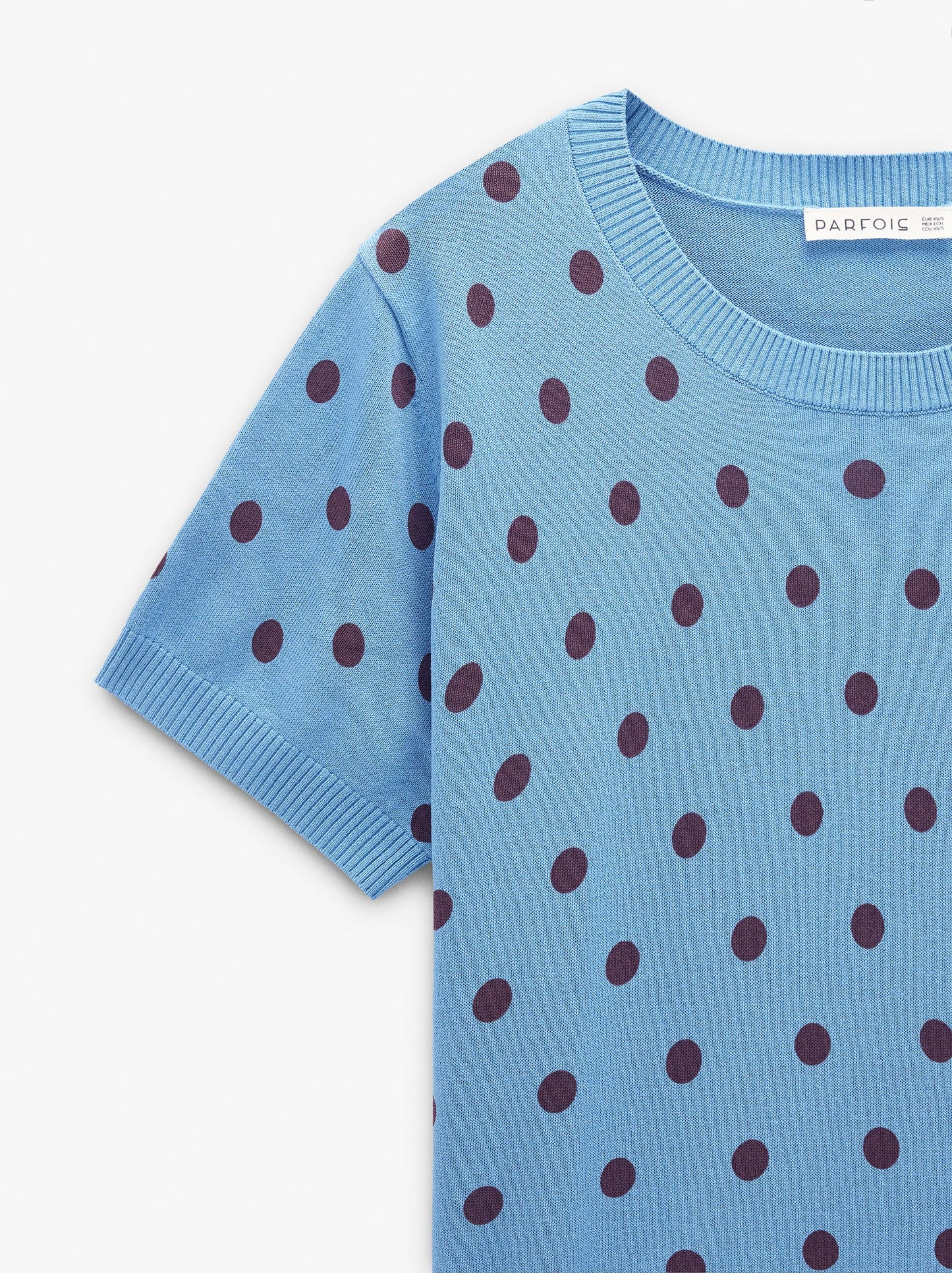Sweater In Knit With Printed Polka Dots