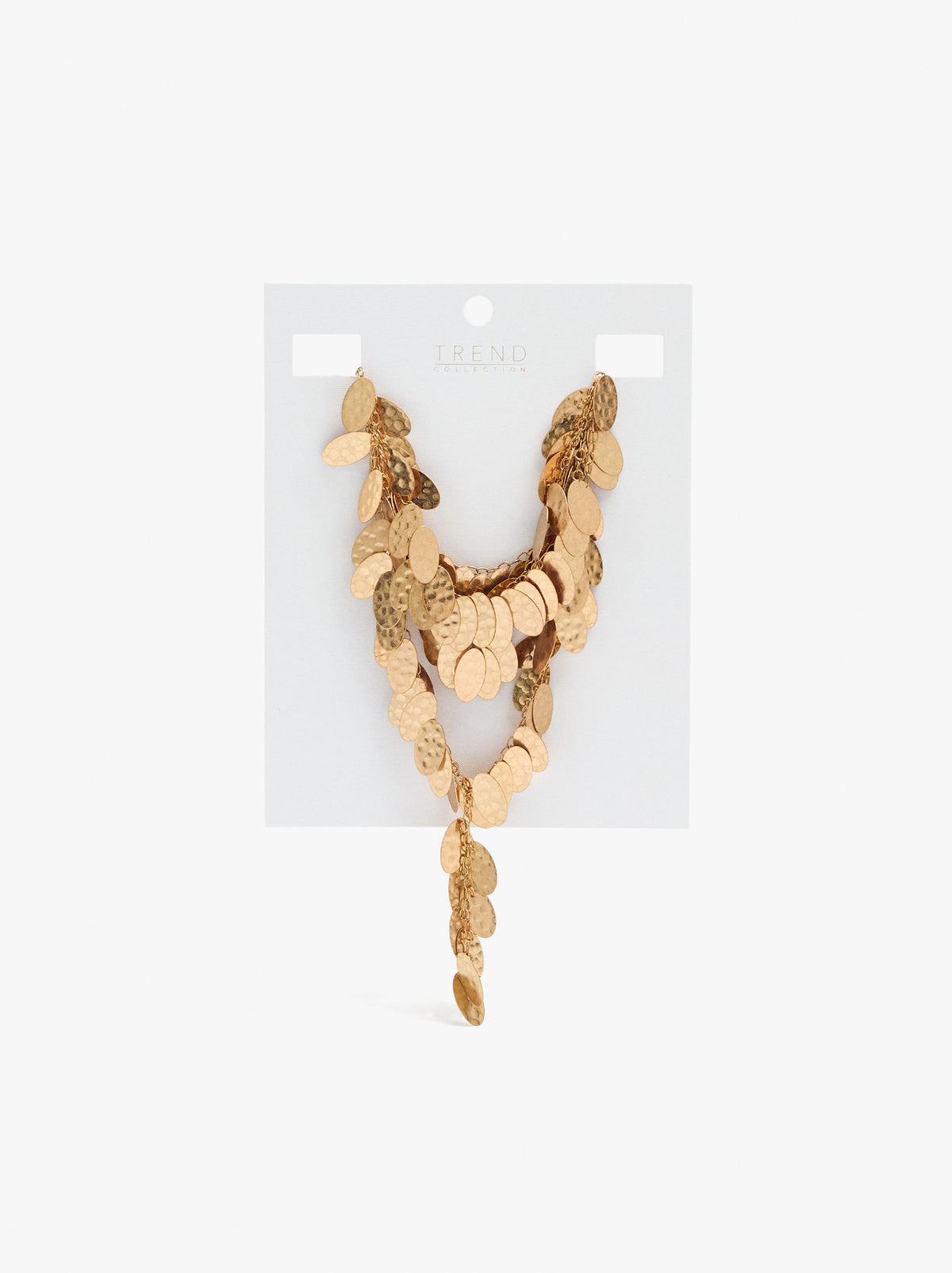 Long Necklace With Metallic Petals