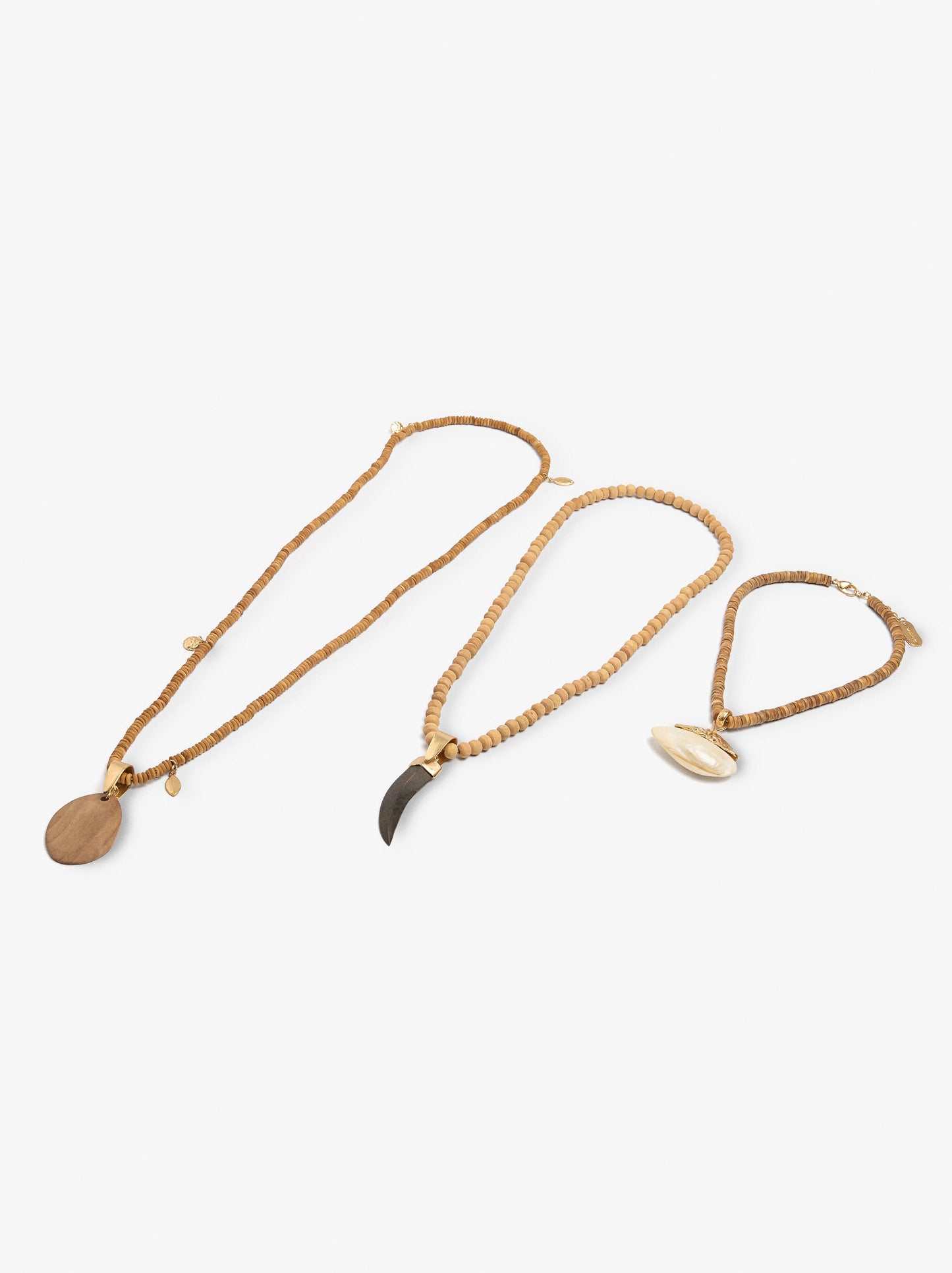 Wooden Bead Necklace Set