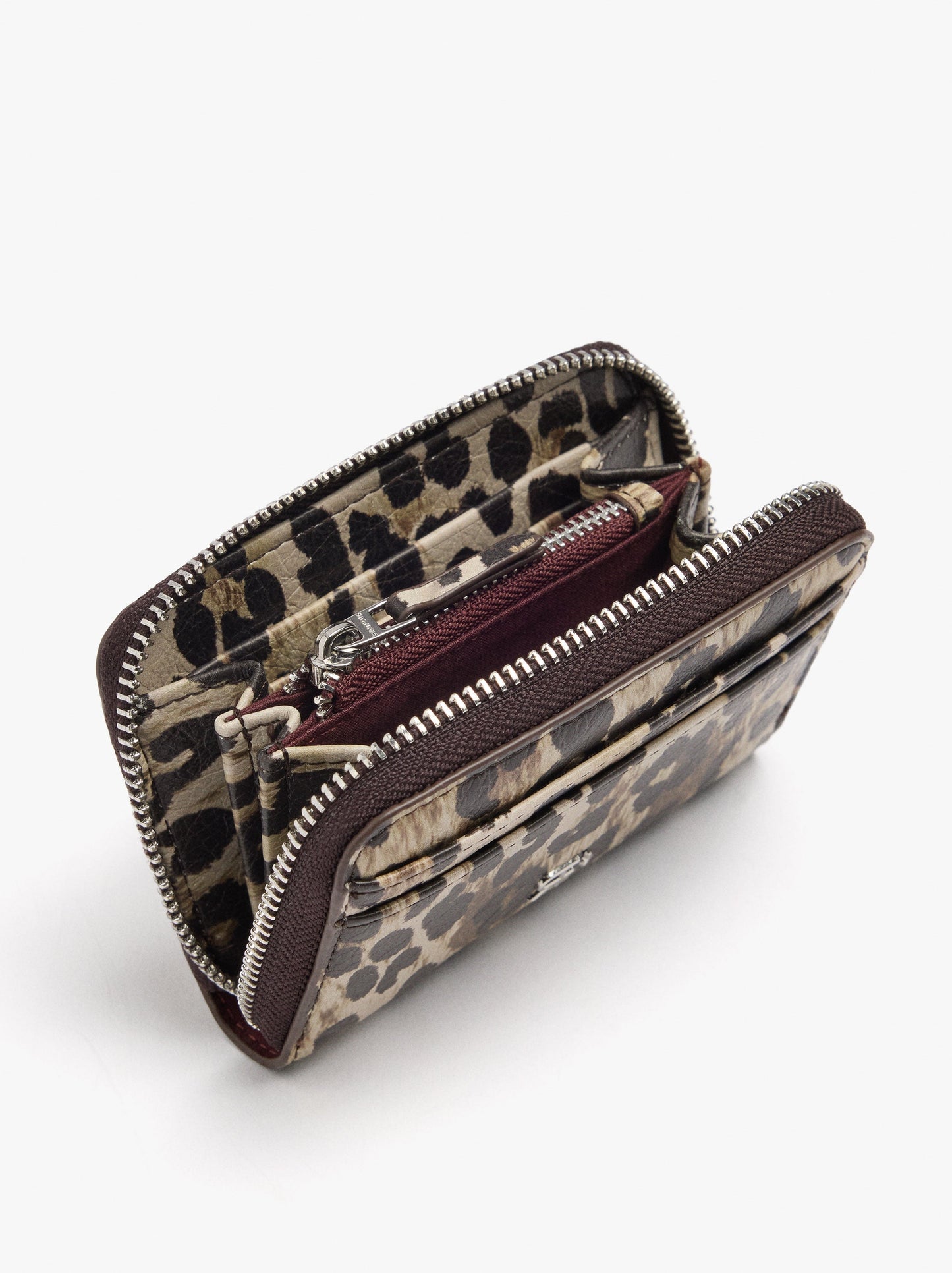 Animal Printed Wallet With Xs Texture