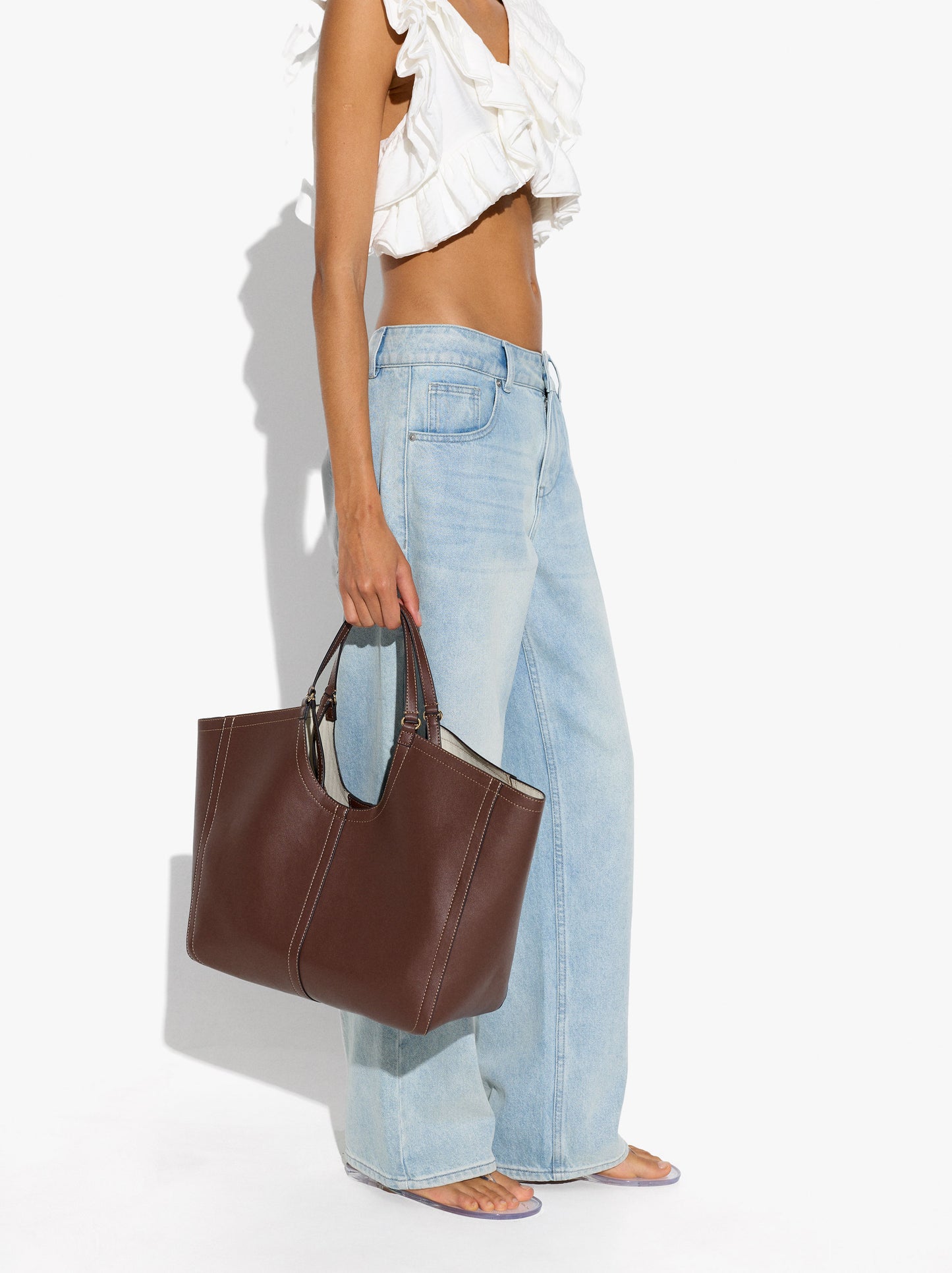 Shopper Bag With Topstitching L