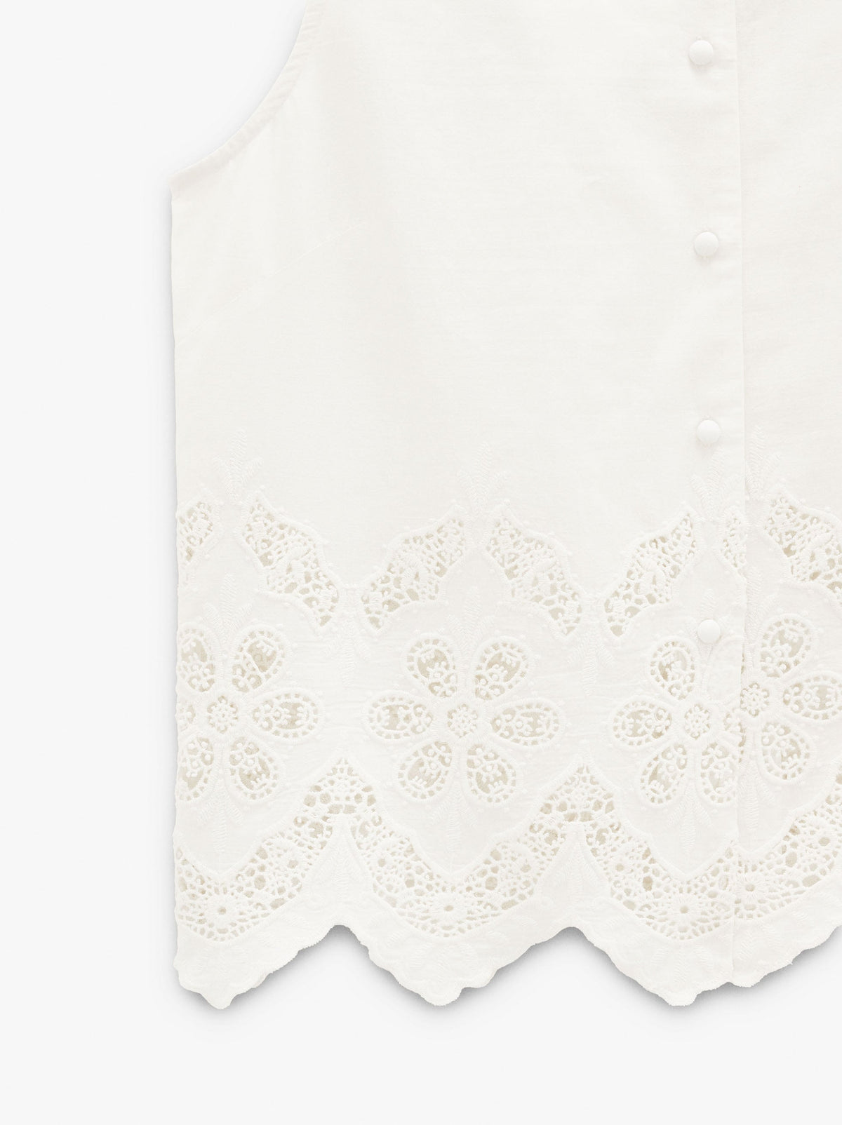 Top With Perforated Embroidery 100% Cotton