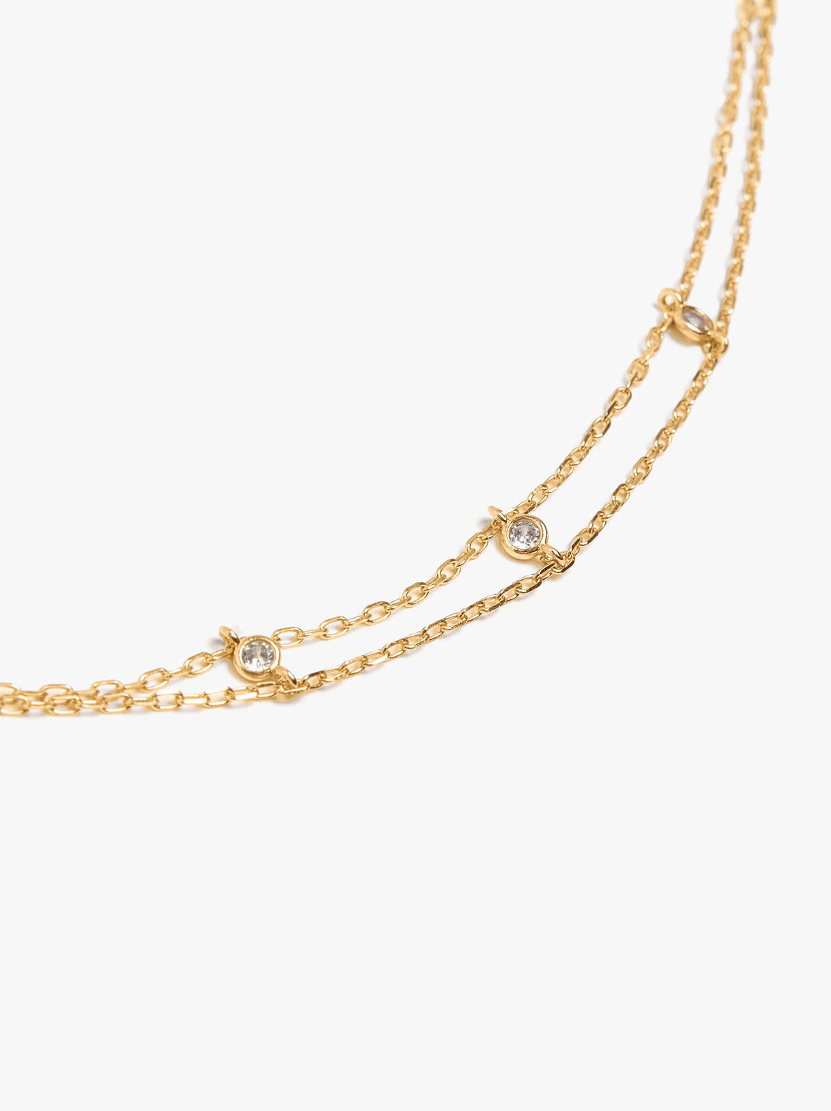 Double Bracelet Of Links With Zirconias