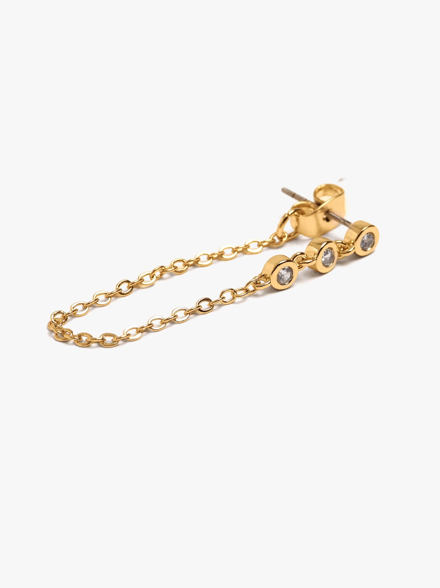 Link Earrings With Zirconia