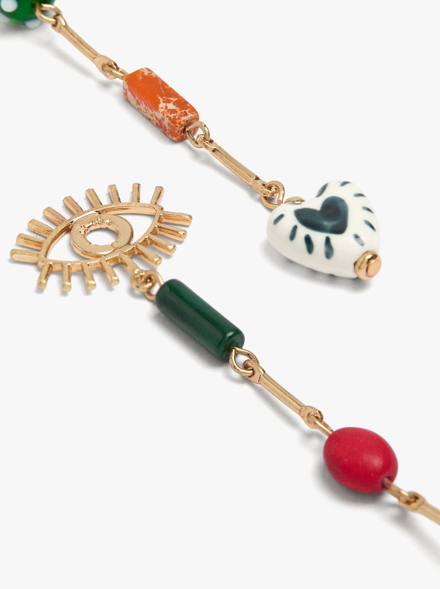Long Bar Earrings With Ceramic