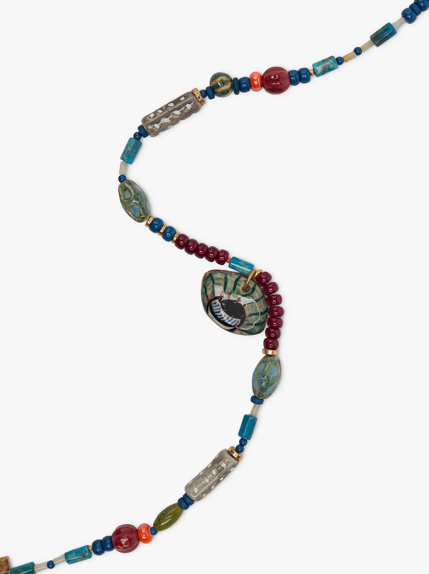 Long Necklace With Multicolour Beads