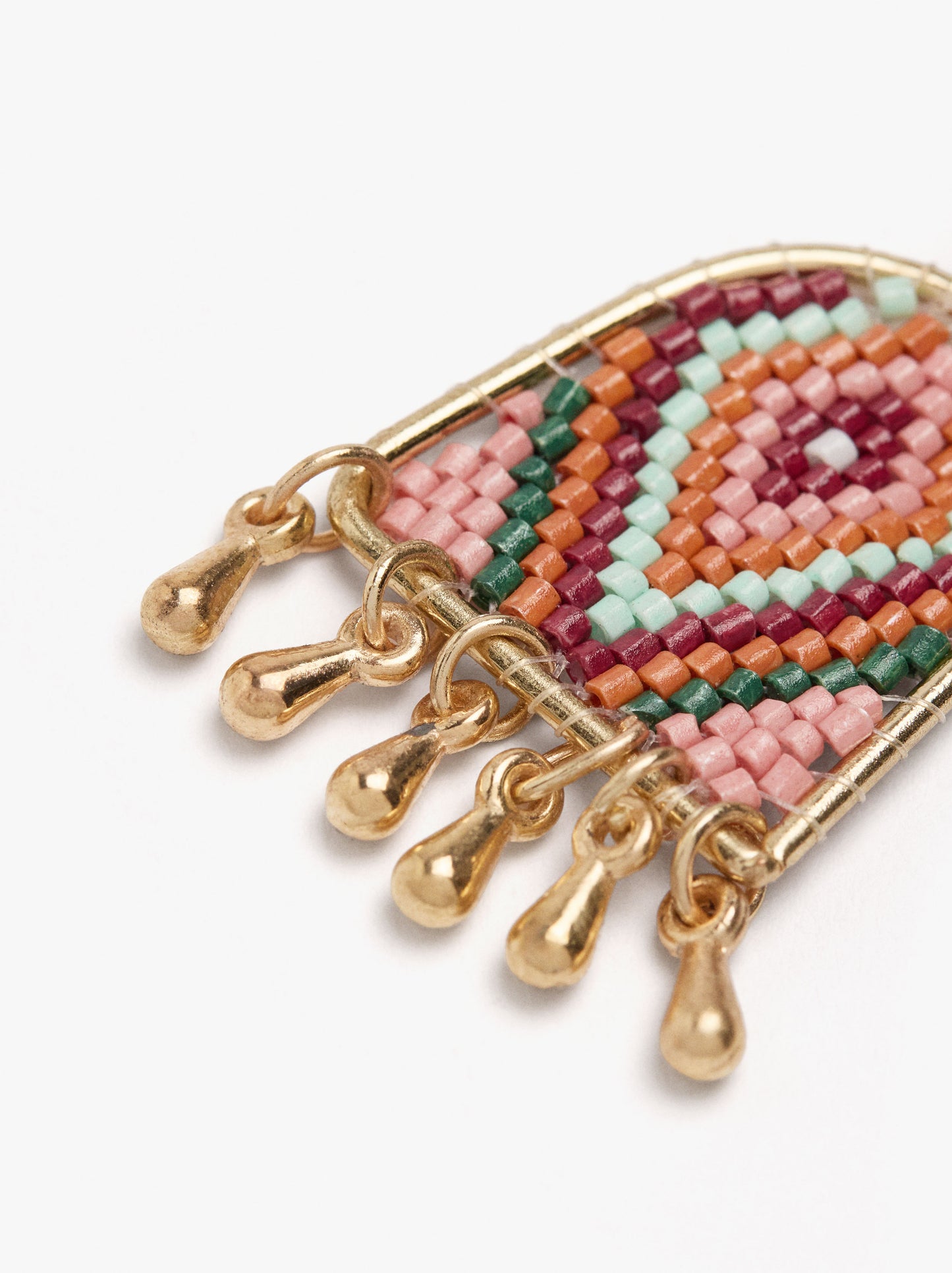 Hoop Earrings With Multicoloured Beads