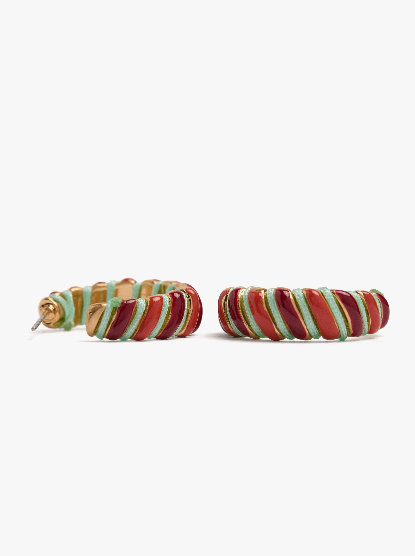 Segmented Hoop Earrings With Enamel