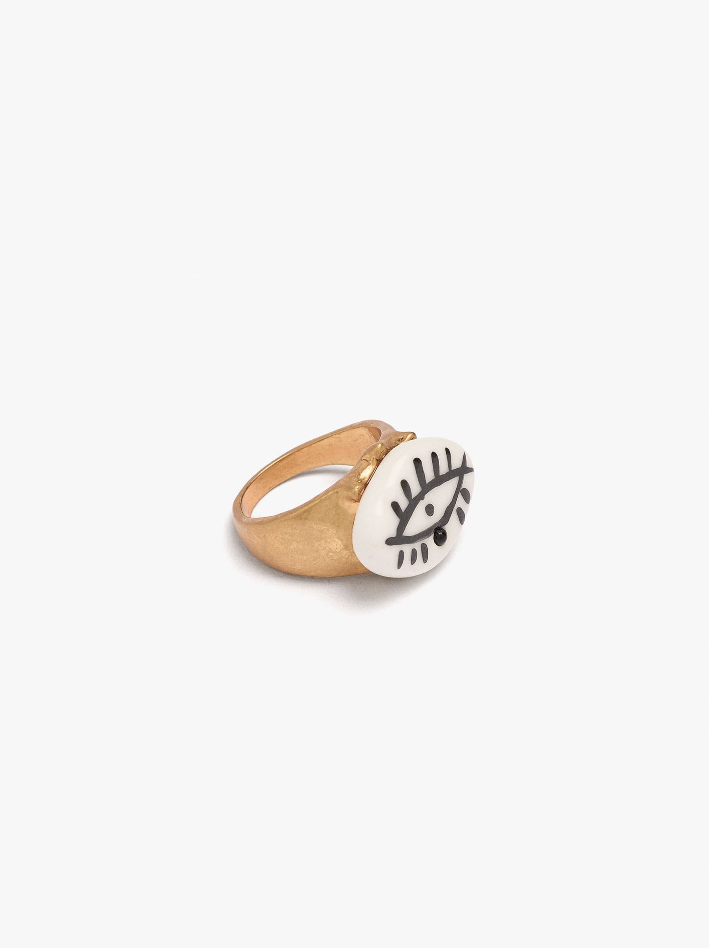 Ring With Ceramic And Eye