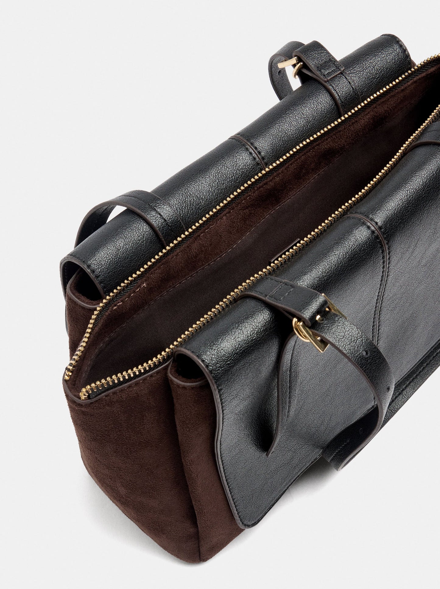 Leather-Effect Tote Bag With Double Flaps