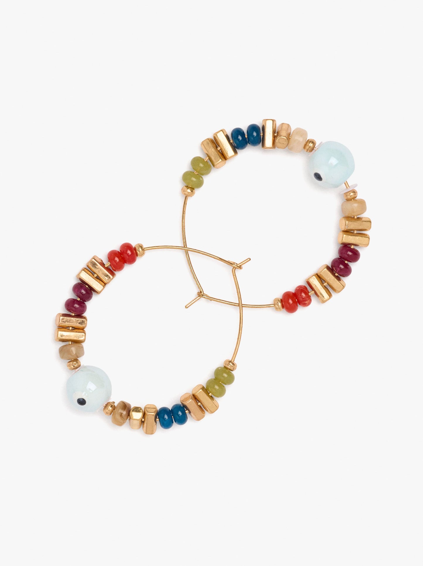 Thin Hoop With Ceramic Bead