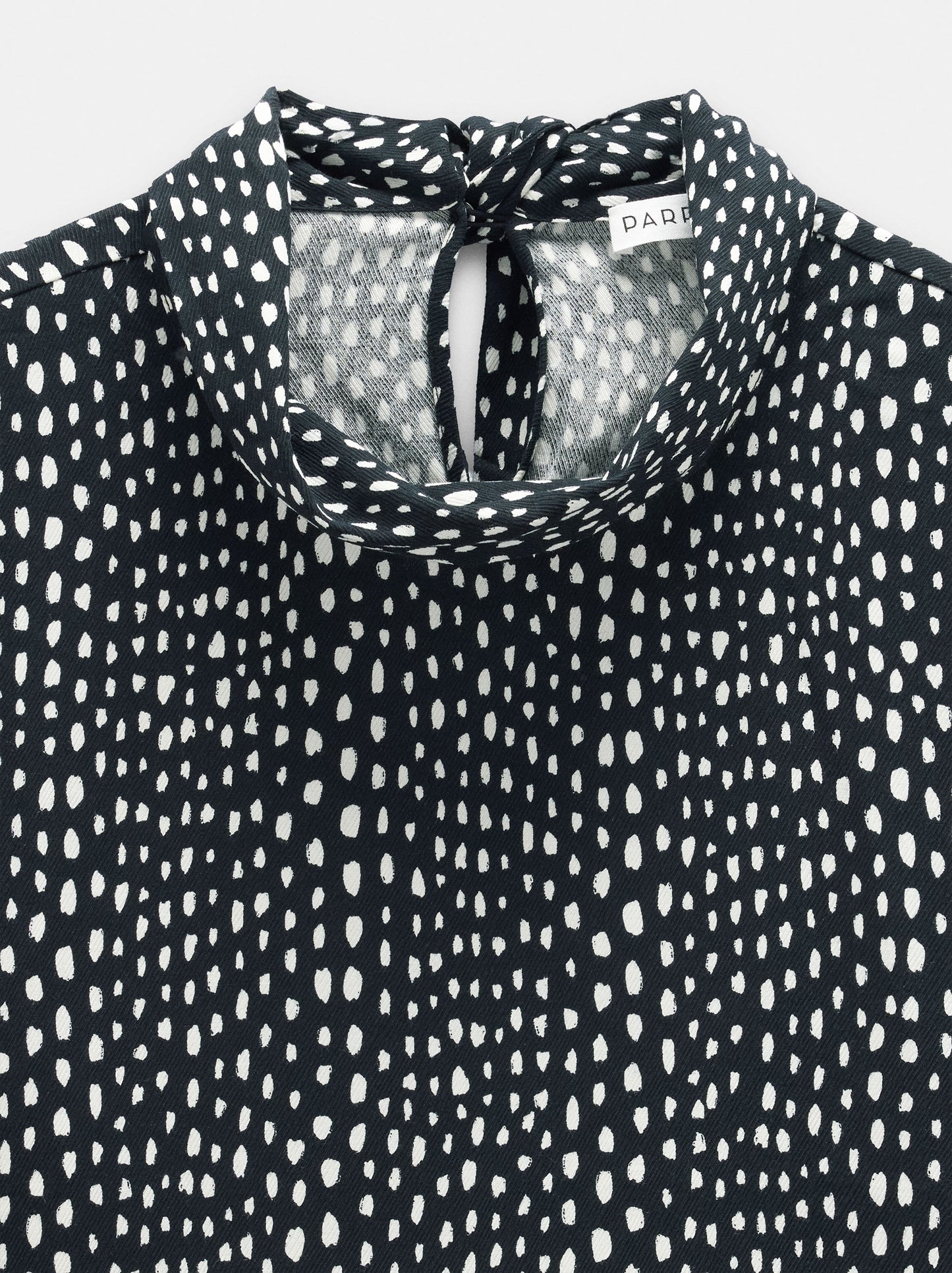 Printed High-Neck Blouse