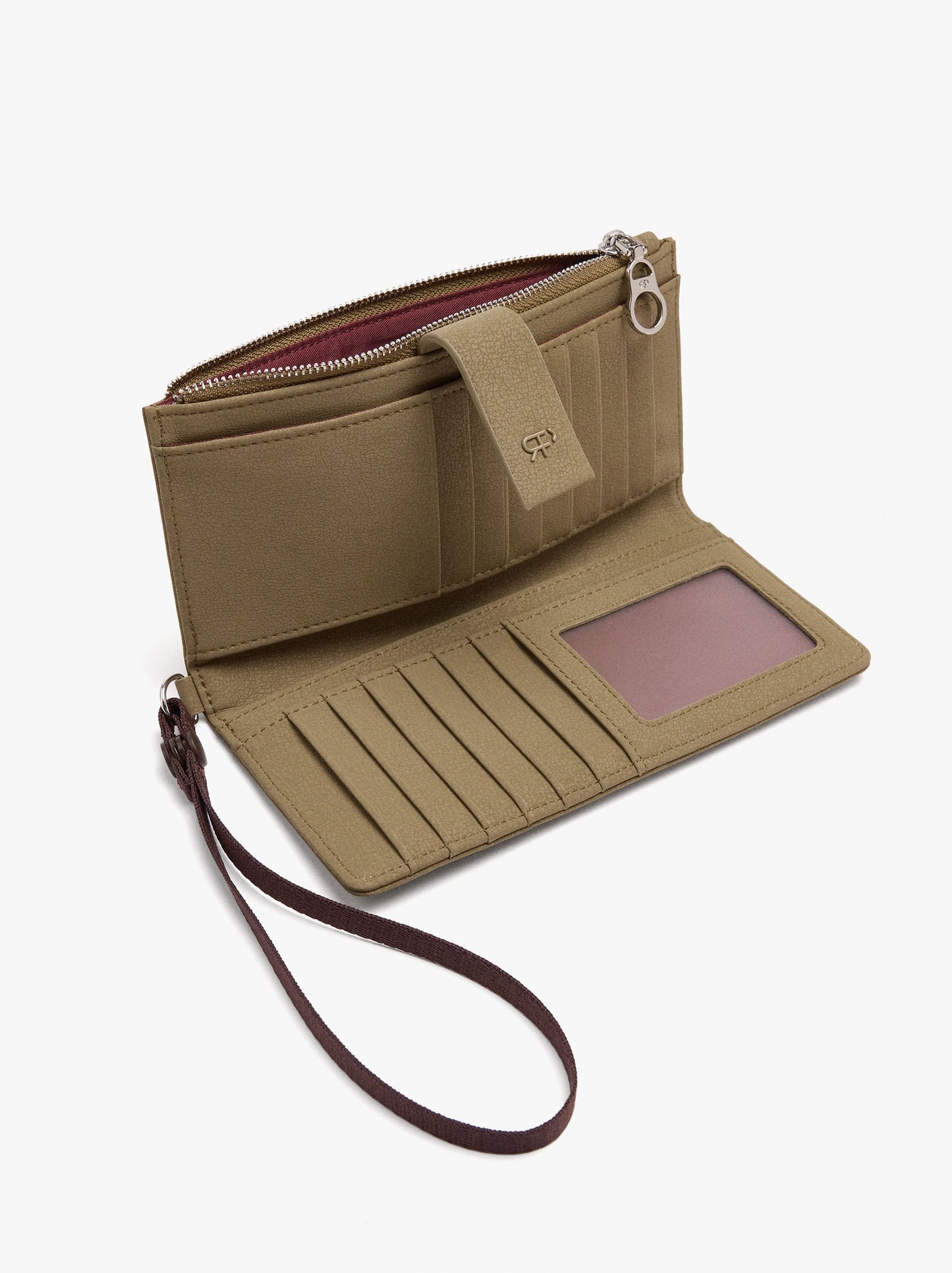 Wallet With Texture And Wrist Strap