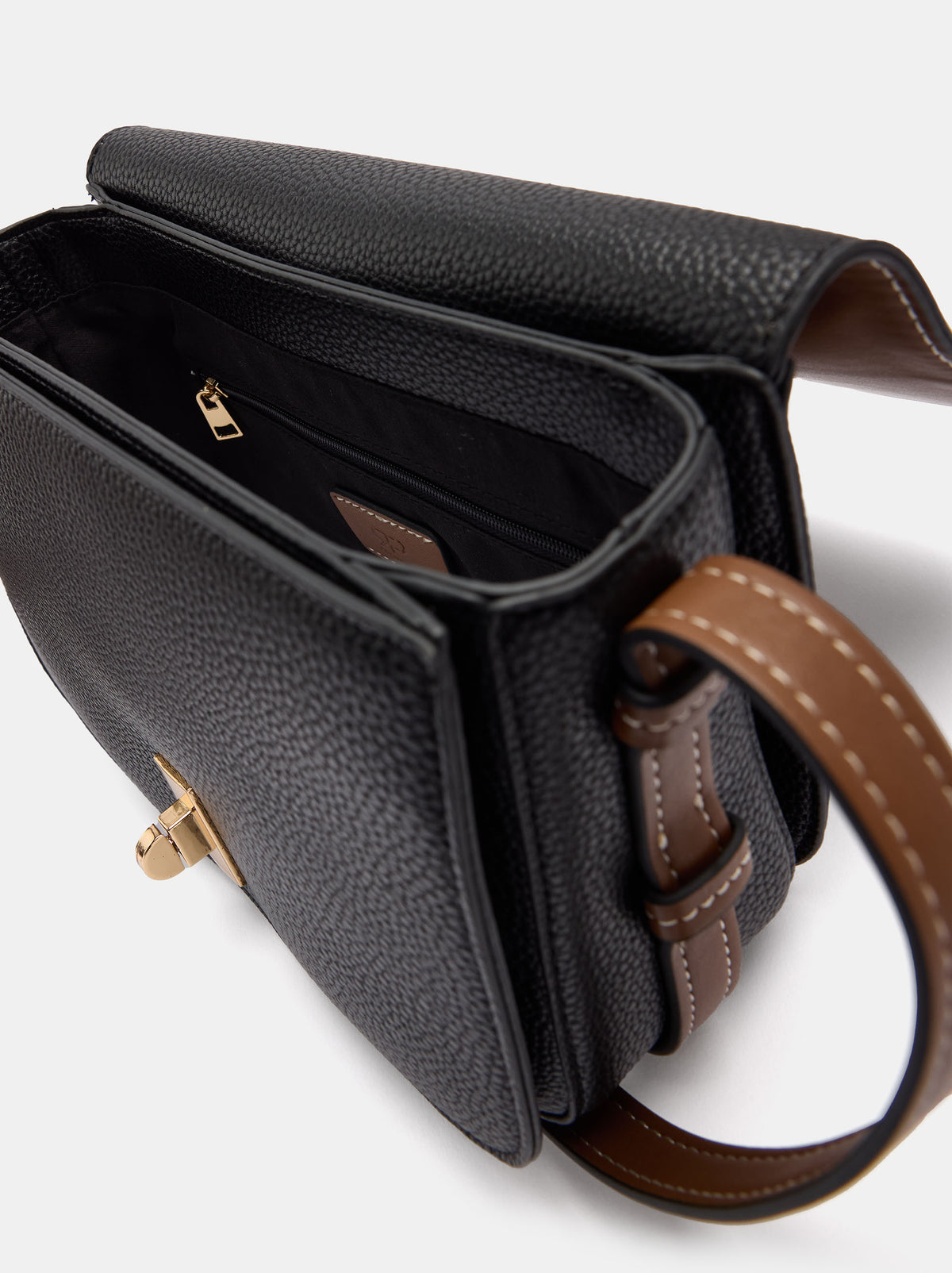 Color Block Crossbody Bag With Flap