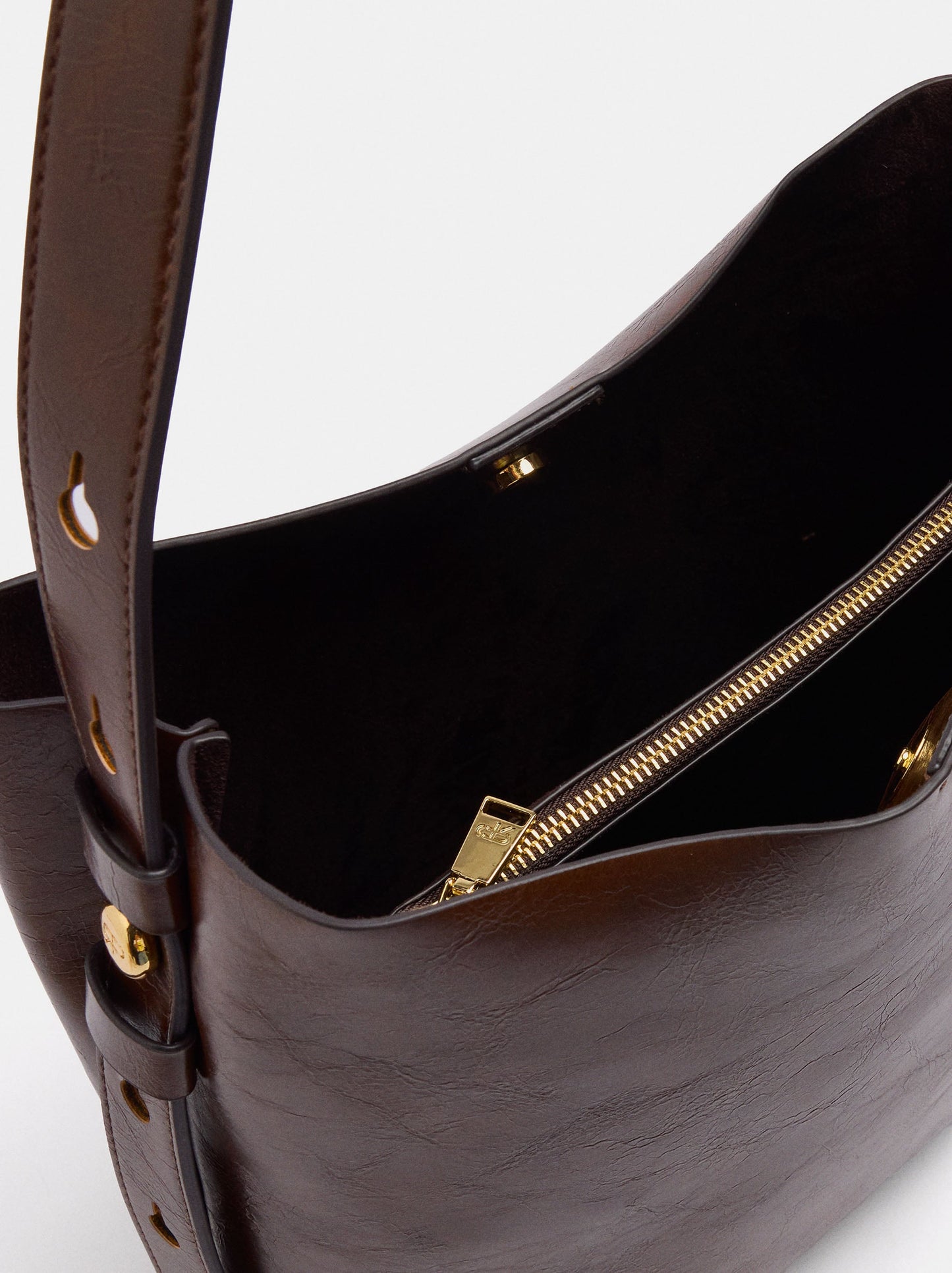 Cracked Effect Shoulder Bag