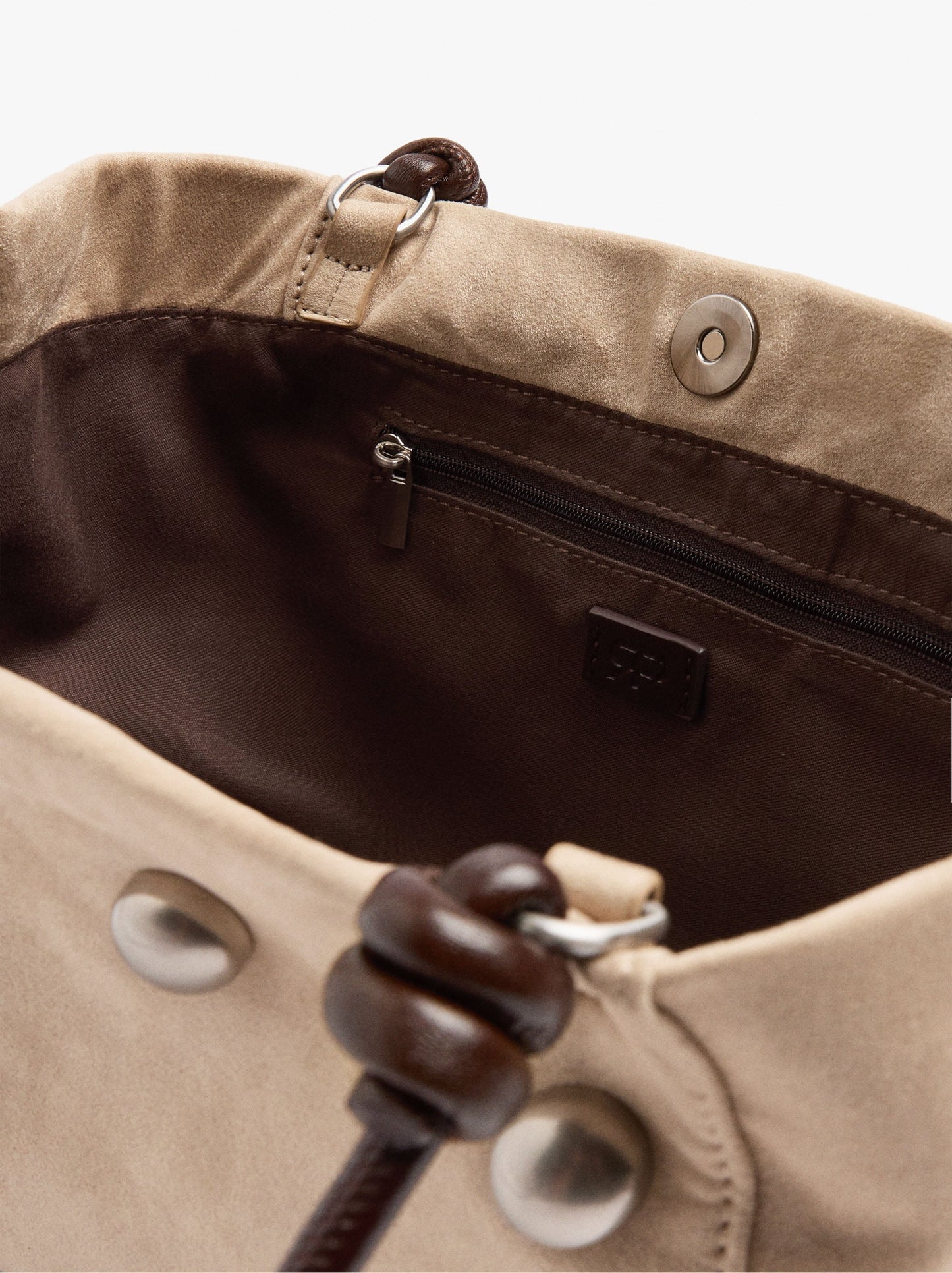 Leather-Effect Shoulder Bag With Spheres