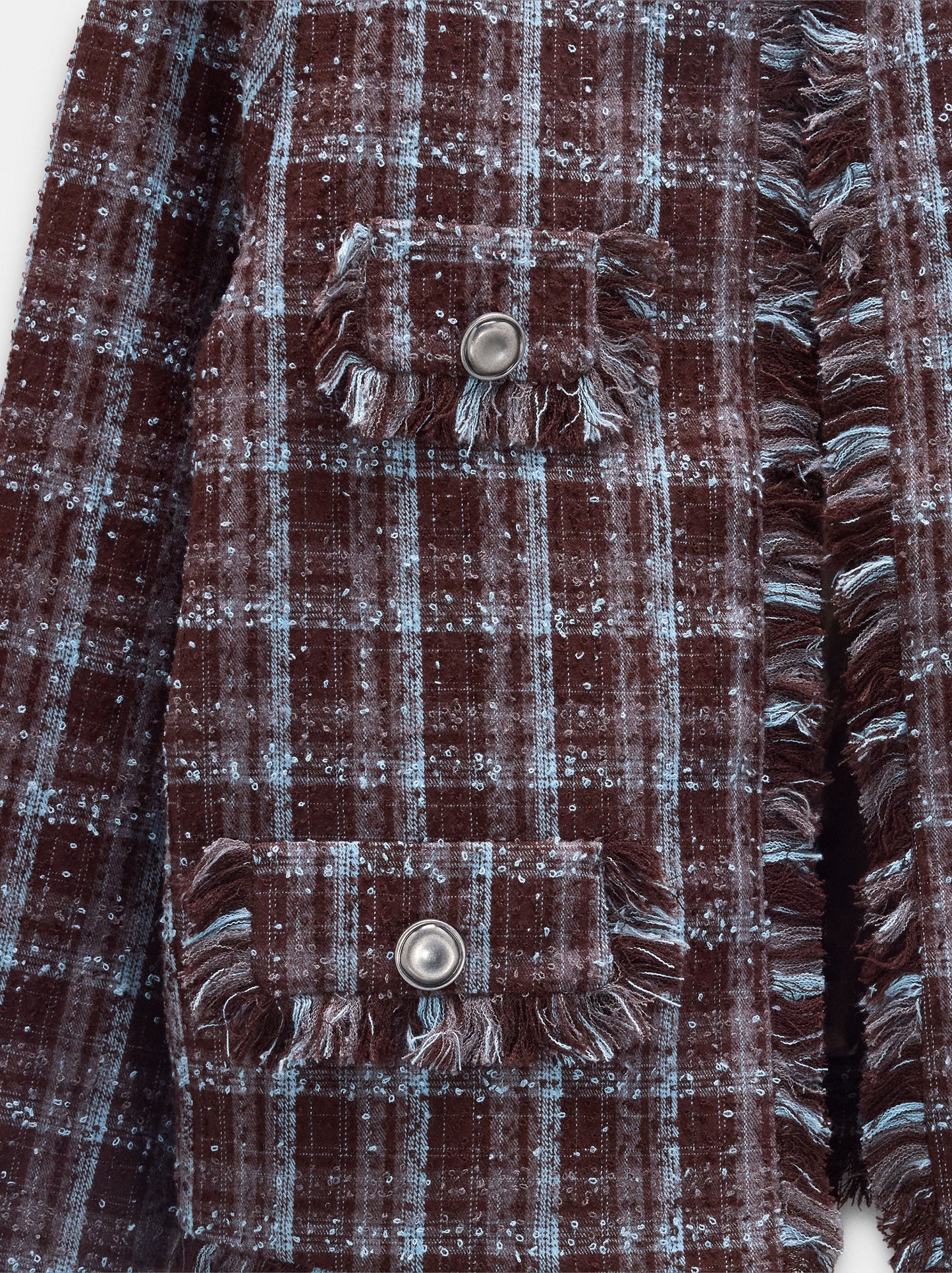 Blazer With Squares And Fringes