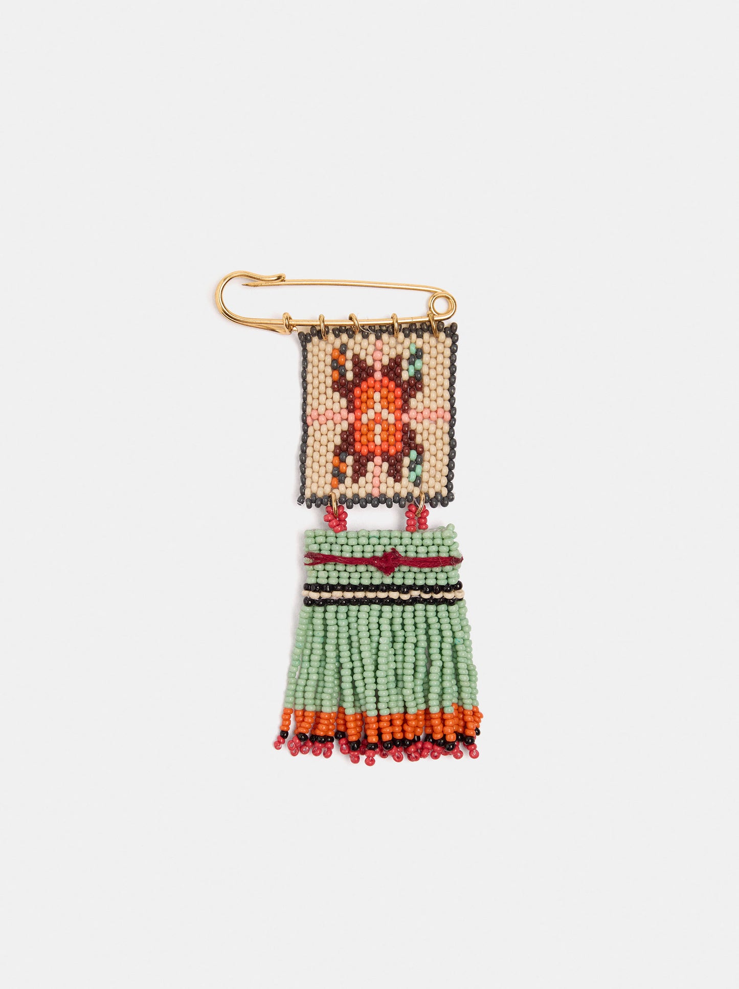 Brooch With Multicolor Beads
