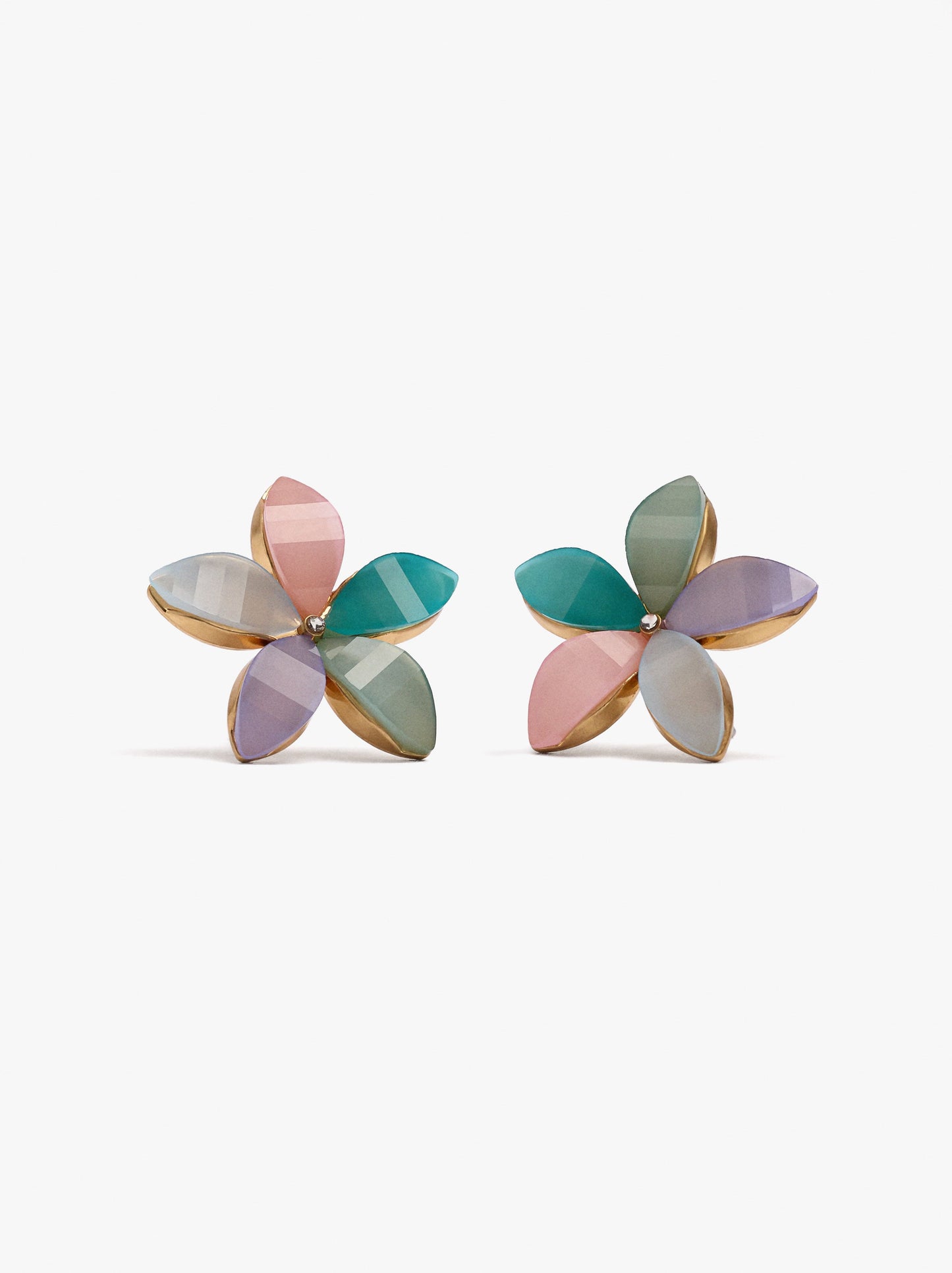 Multicolor Flower Earrings With Resin