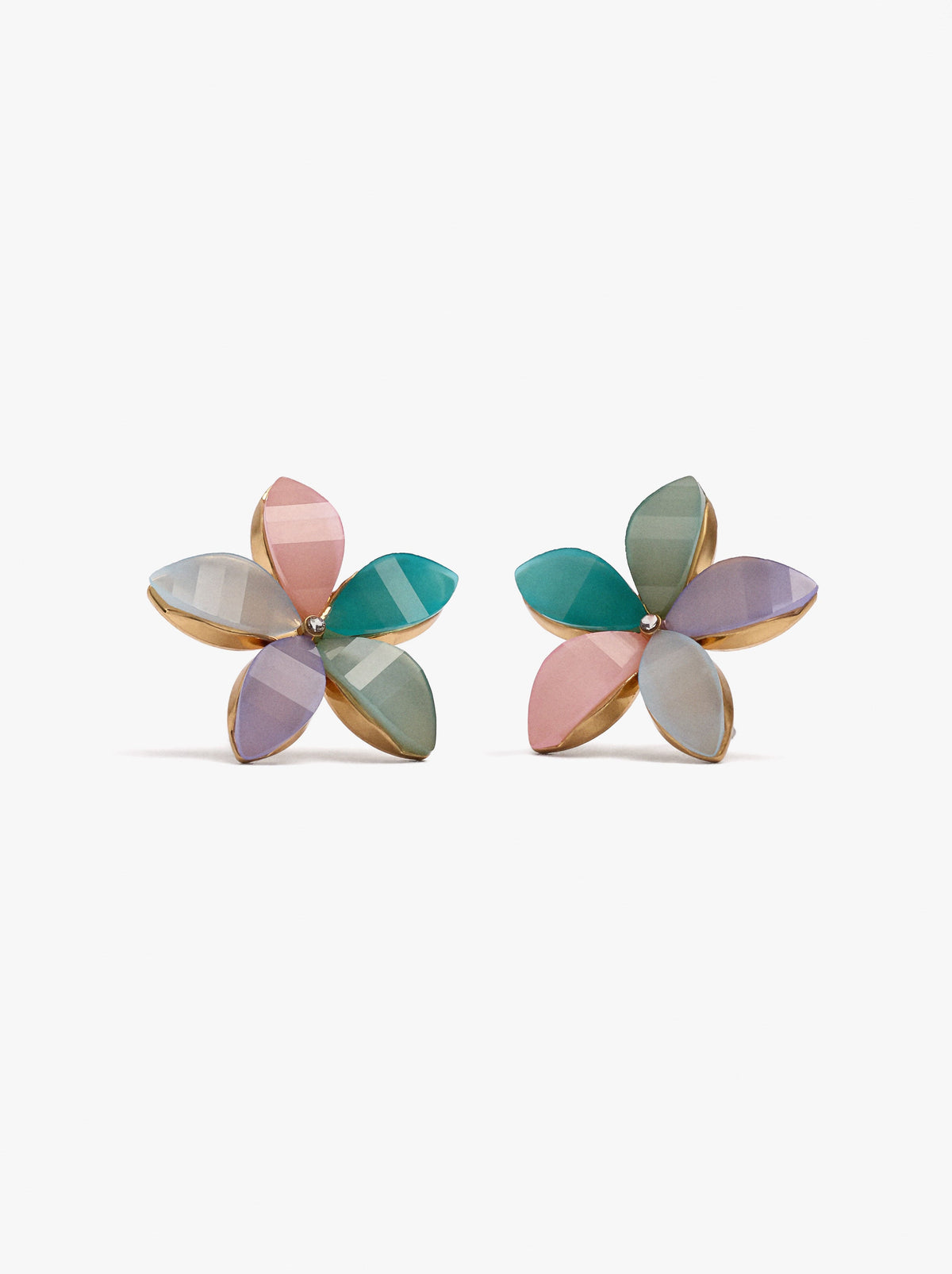 Multicolor Flower Earrings With Resin