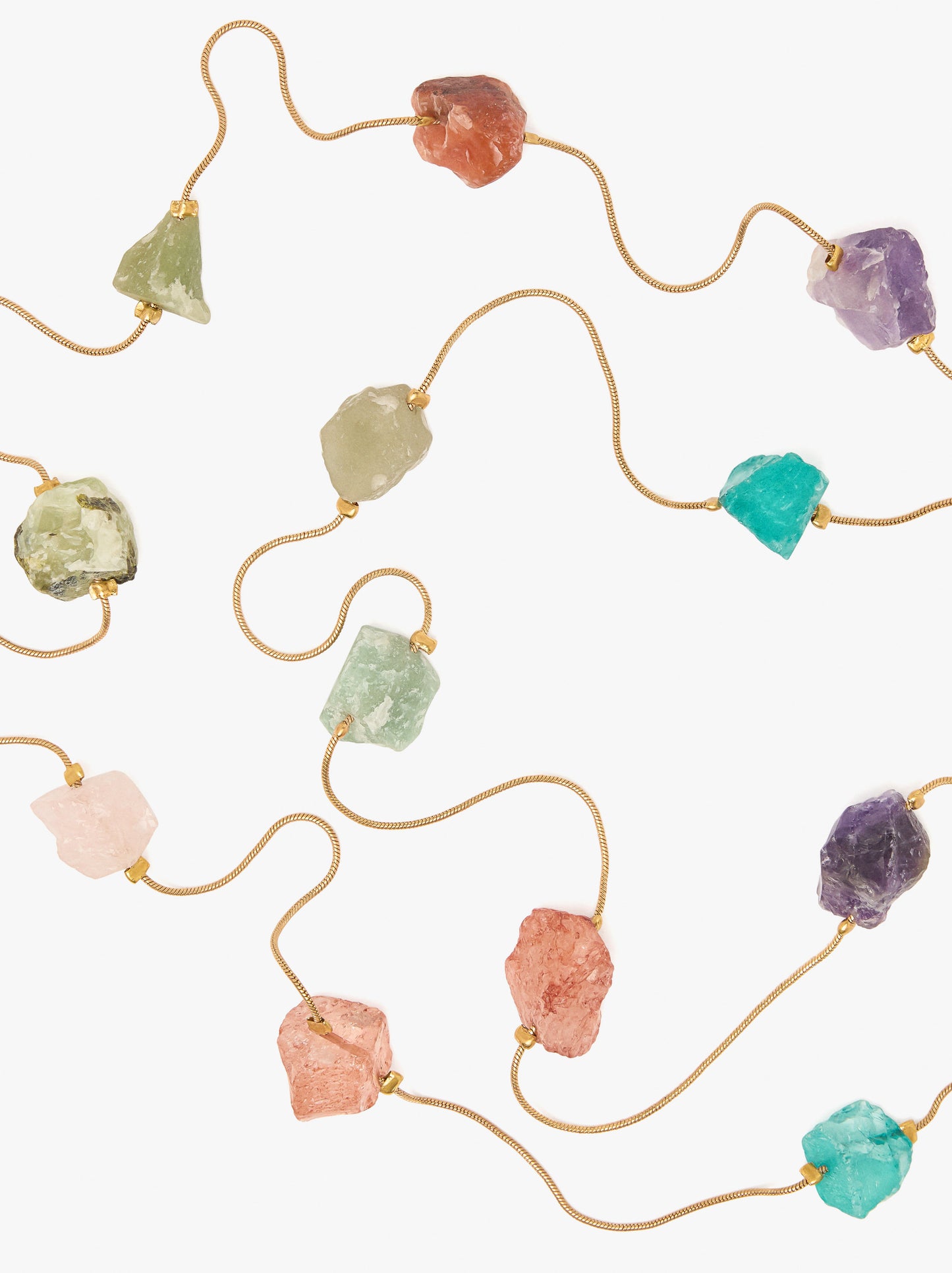 Long Double Necklace With Stones