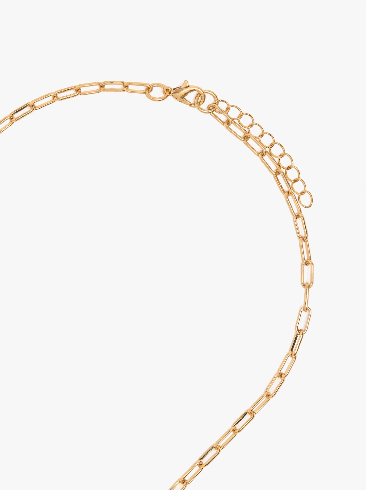 Necklace Of Links With Stone And Resin Pendants
