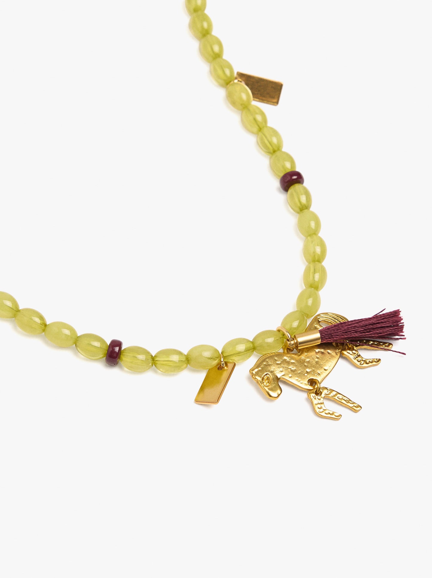 Beaded Necklace With Horse Pendant
