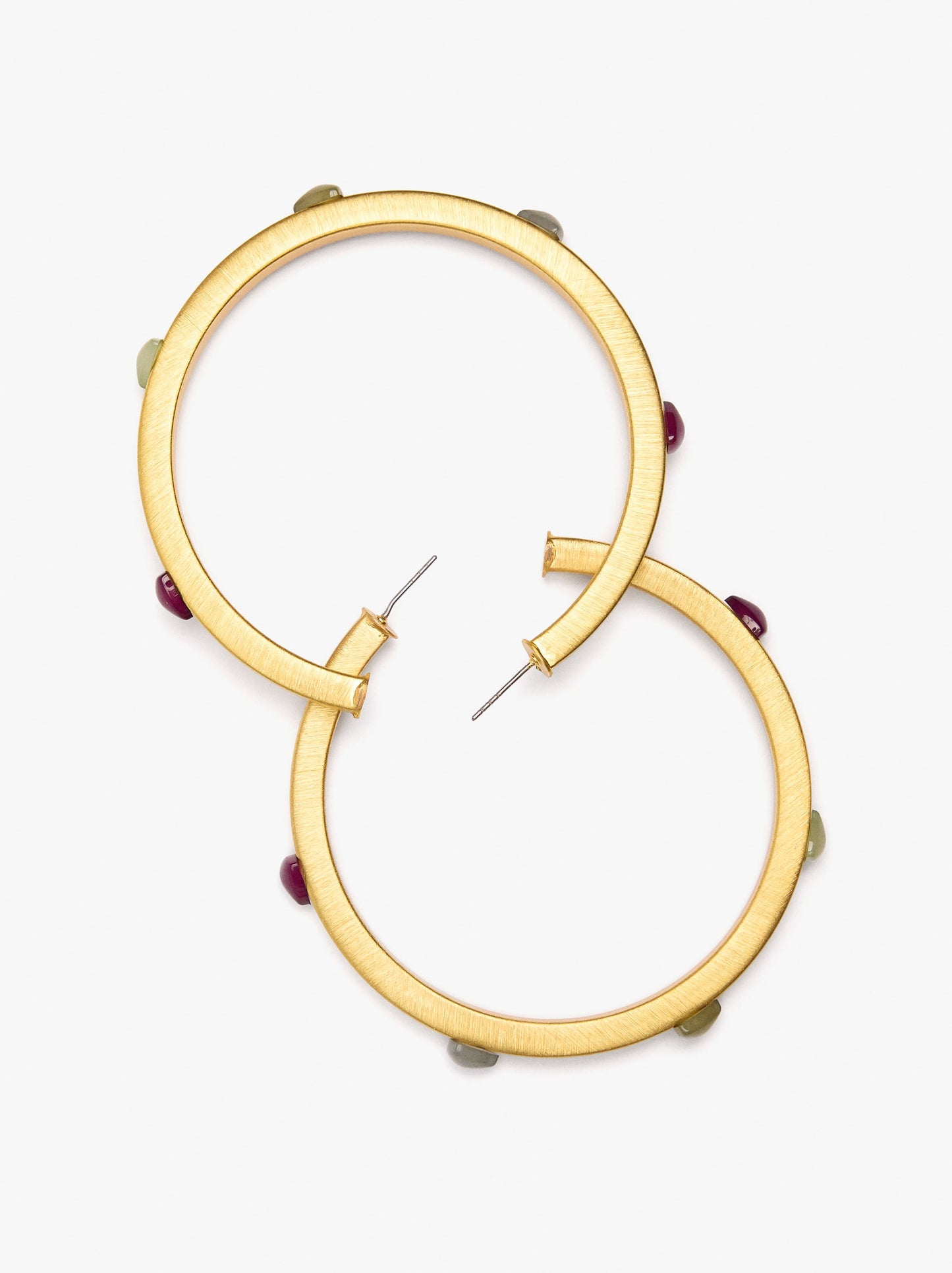 Open Hoop Earrings With Resin Details
