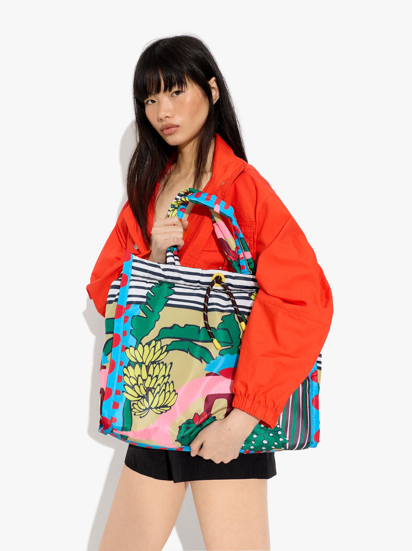 Printed Nylon Shopper Bag