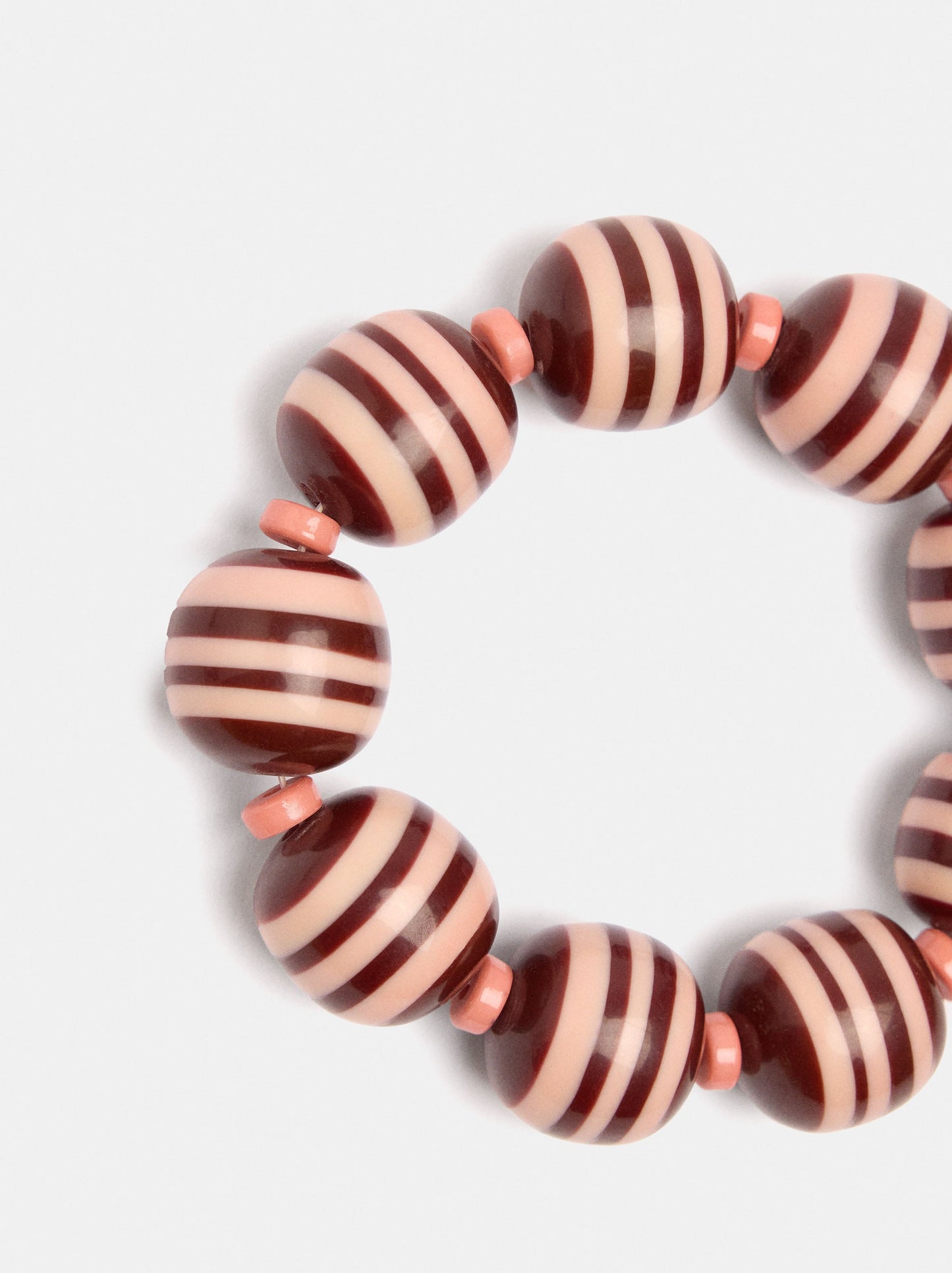 Elastic Bracelet With Striped Beads